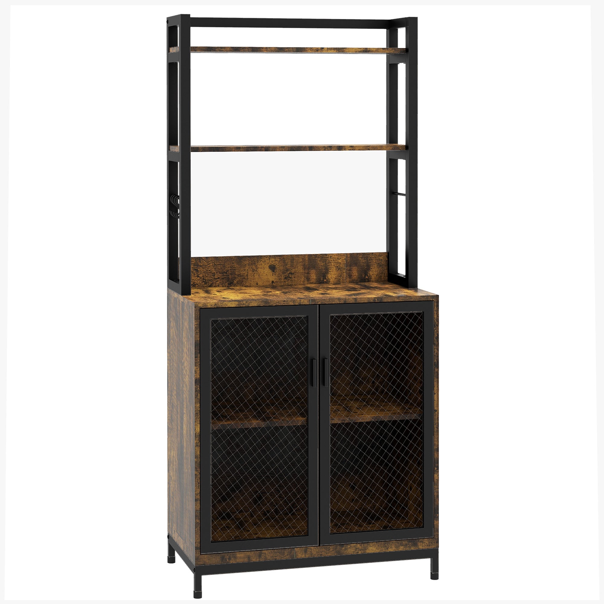 Industrial Baker's Rack Multi tier Microwave Stand Rustic Brown