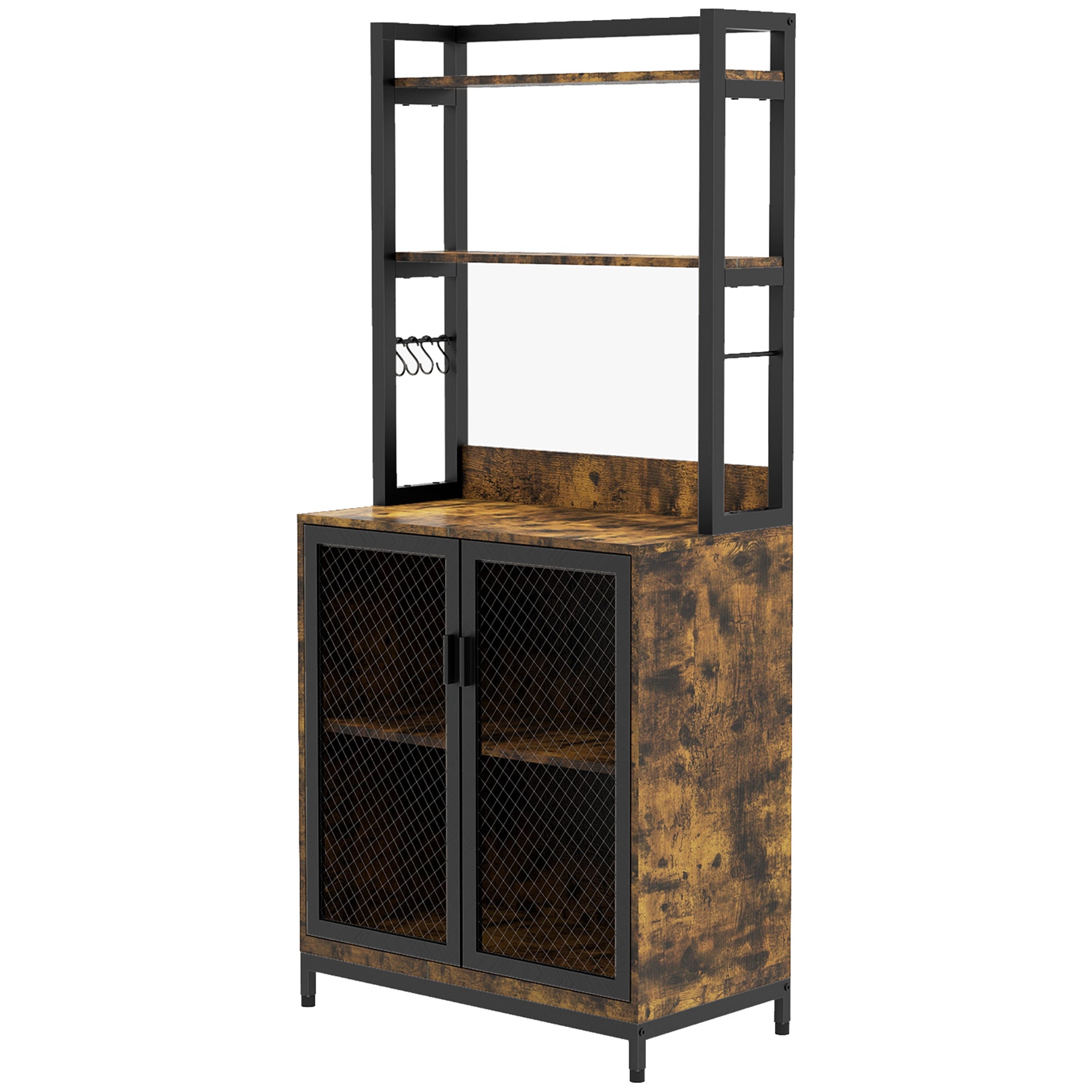 Industrial Baker's Rack Multi tier Microwave Stand Rustic Brown