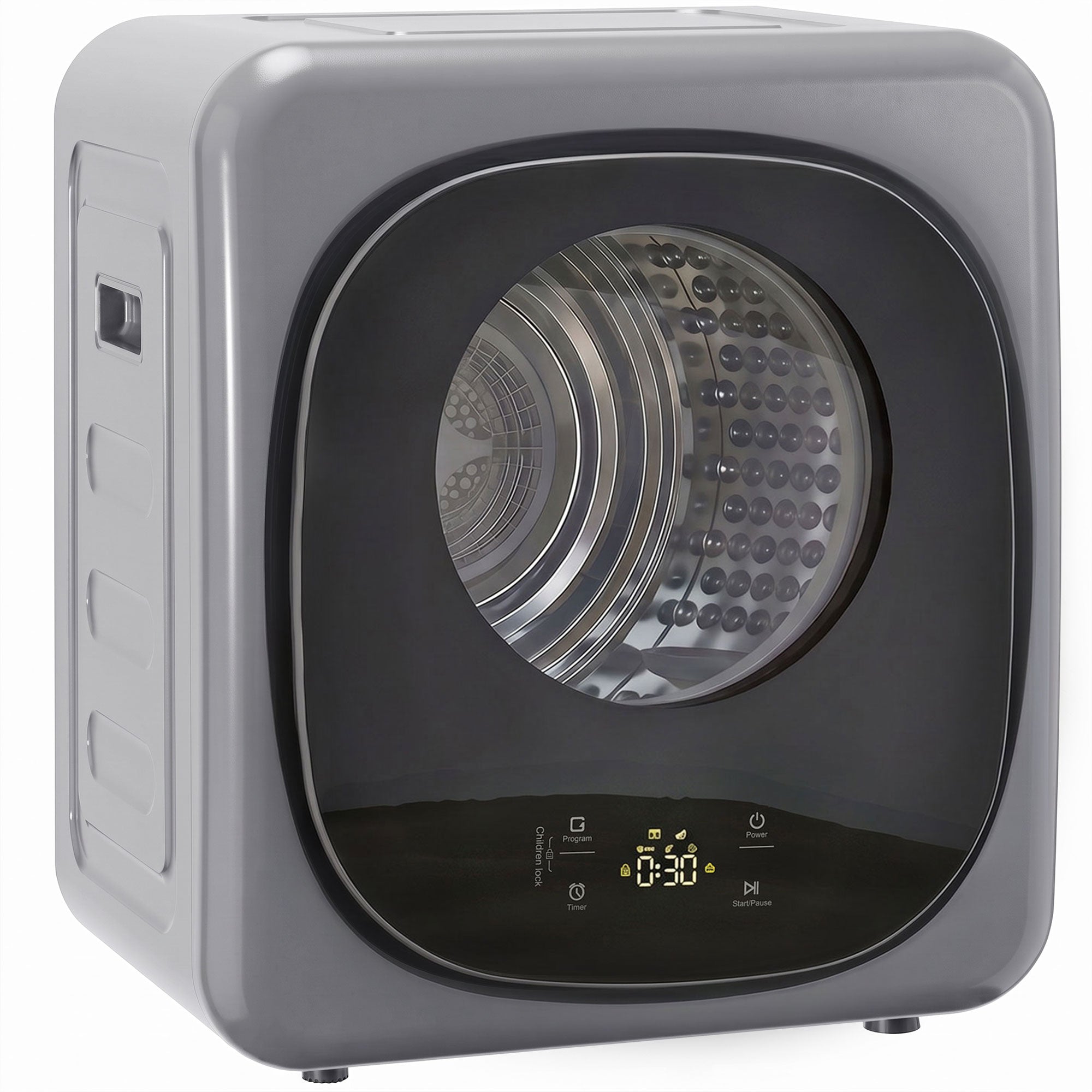 Vented Tumble Dryer, 4kg Wet Laundry/2.5kg Dry Capacity, 57cm Height 800W Compact Freestanding Clothes Drying Machine with 5 Drying Modes, Sensor Dry for Apartment, Dorm, RVs, Silver