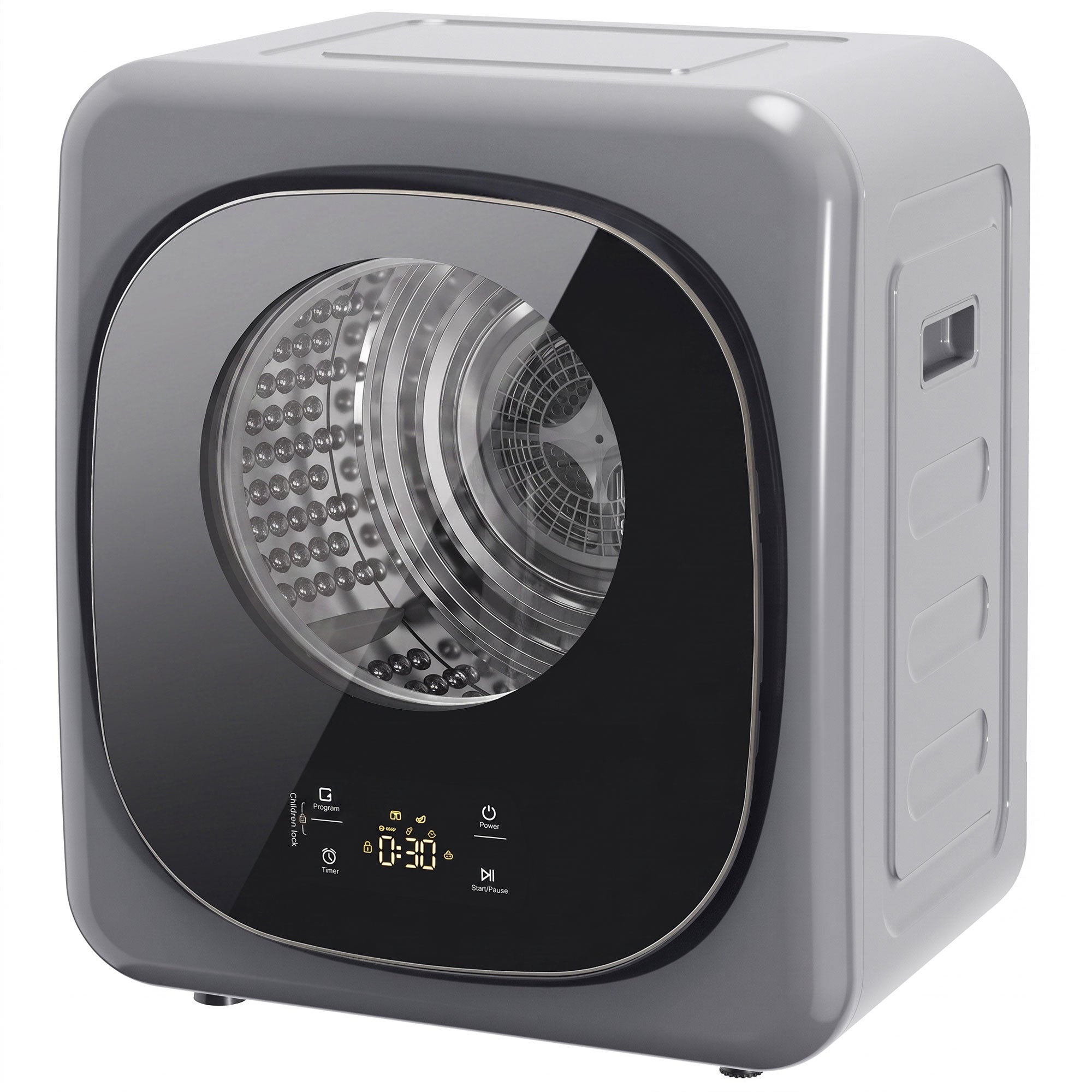 Vented Tumble Dryer, 4kg Wet Laundry/2.5kg Dry Capacity, 57cm Height 800W Compact Freestanding Clothes Drying Machine with 5 Drying Modes, Sensor Dry for Apartment, Dorm, RVs, Silver