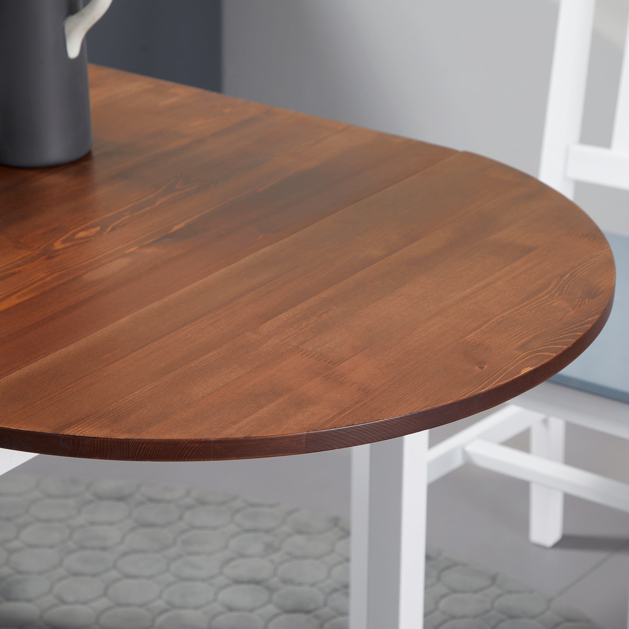 HOMCOM Solid Wood Kitchen Table, Drop Leaf Tables for Small Spaces, Folding Dining Table, Brown