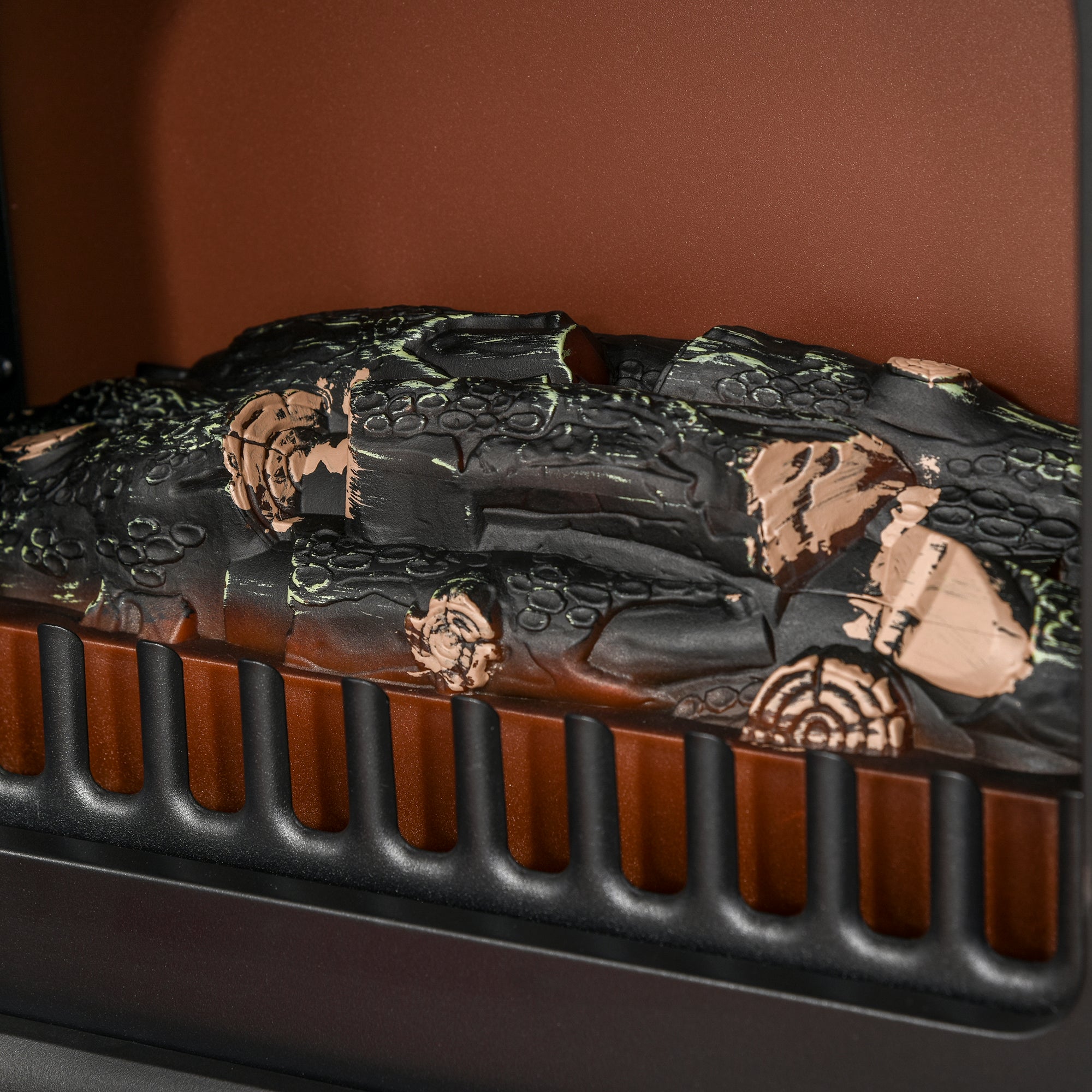 Freestanding Electric Fireplace Indoor Heater Glass View Log Wood Burning Effect Flame Portable Fireplace Stove 950/1850W Black