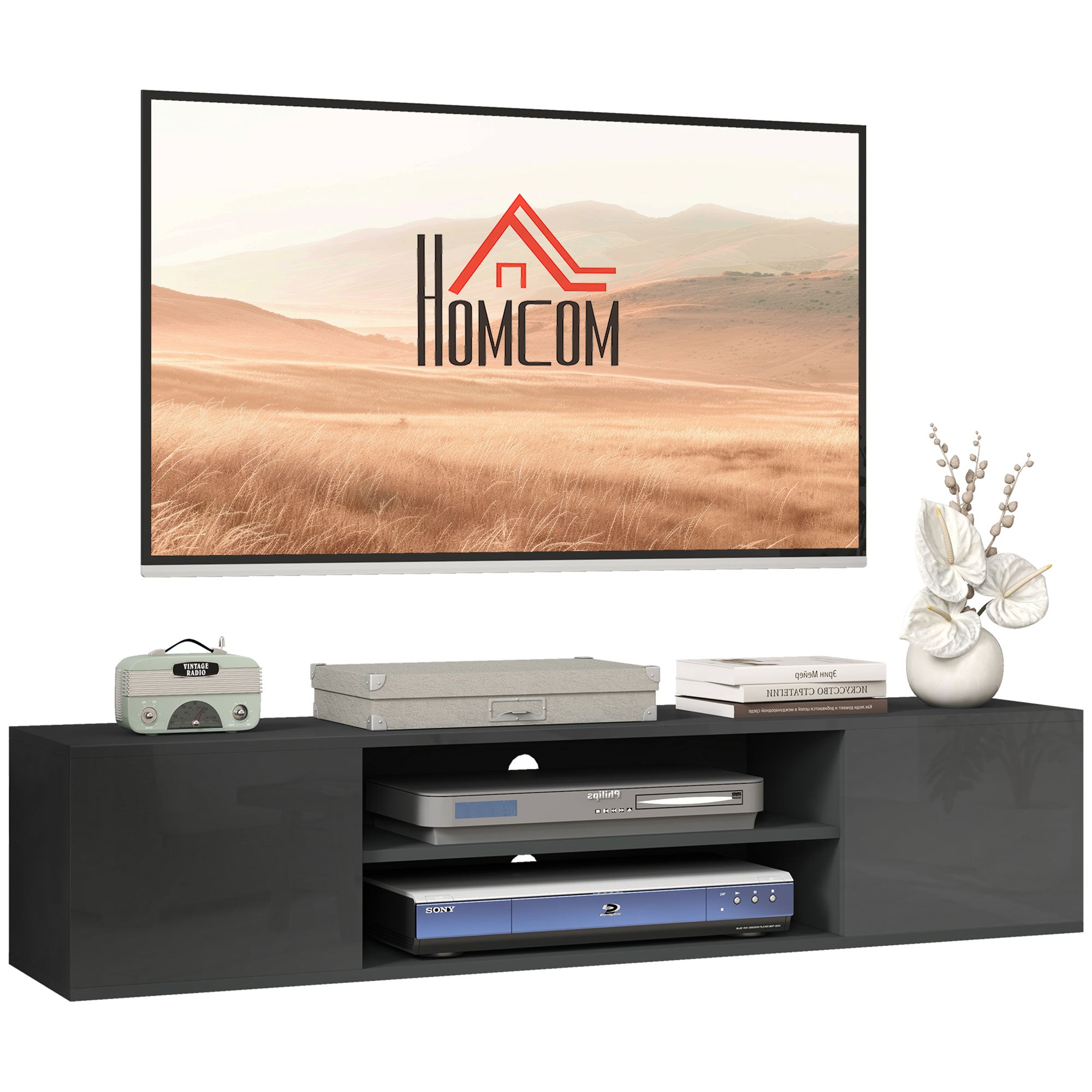 Floating TV Stand Cabinet for TVs up to 60", Wall Mounted TV Unit with ...