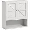 Farmhouse Bathroom Medicine Cabinet with Barn Doors and Adjustable Shelf, White