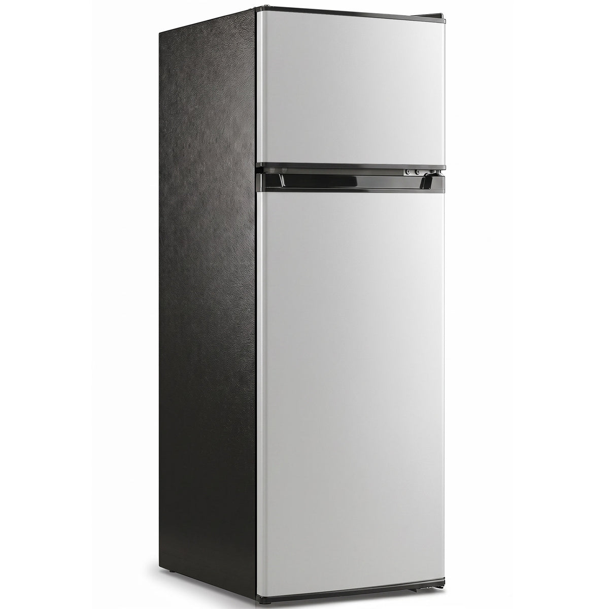 7.7 Cu. Ft. Mini Fridge with Freezer, Double Door Compact Refrigerator with Adjustable Thermostat, Reversible Door, Removable Glass Shelves, Small Refrigerator for Bedroom, Office, Dorm
