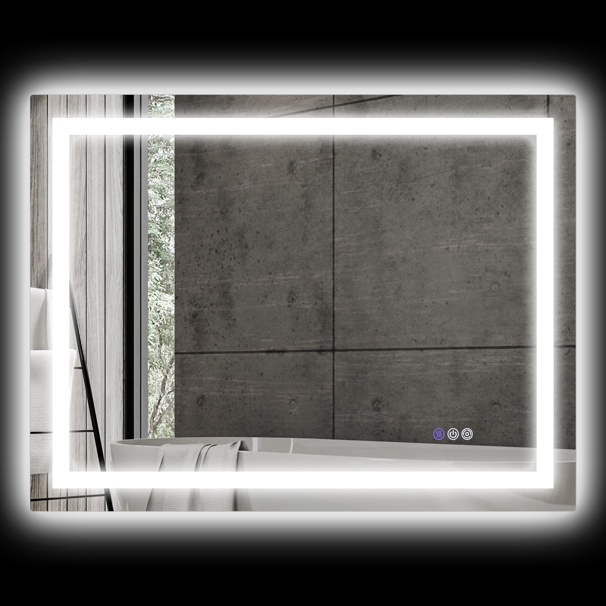 Dimmable Bathroom Mirror with Lights, 47" x 35" Backlit/Front Lit LED Mirror, Anti-Fog, Memory, Infinite Color Temp