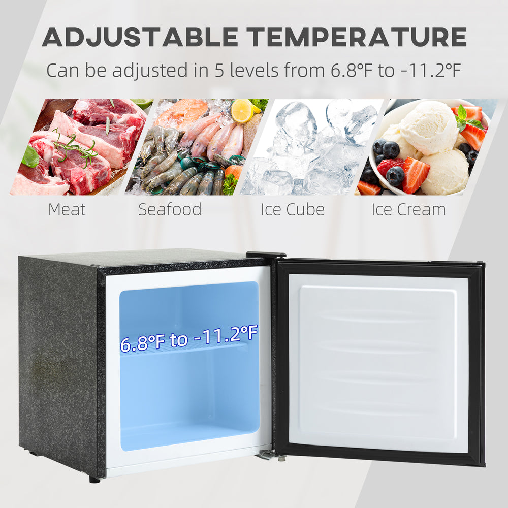 1.1 Cu Ft Compact Mini Freezer - Black | HOMCOM