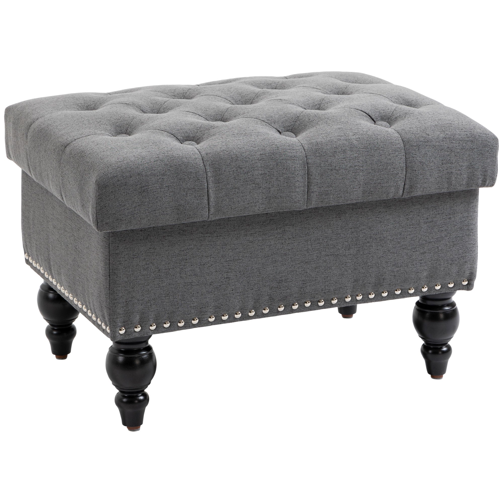 Ottoman with Storage for Living Room 25" Storage Ottoman with Removable Lid Gray