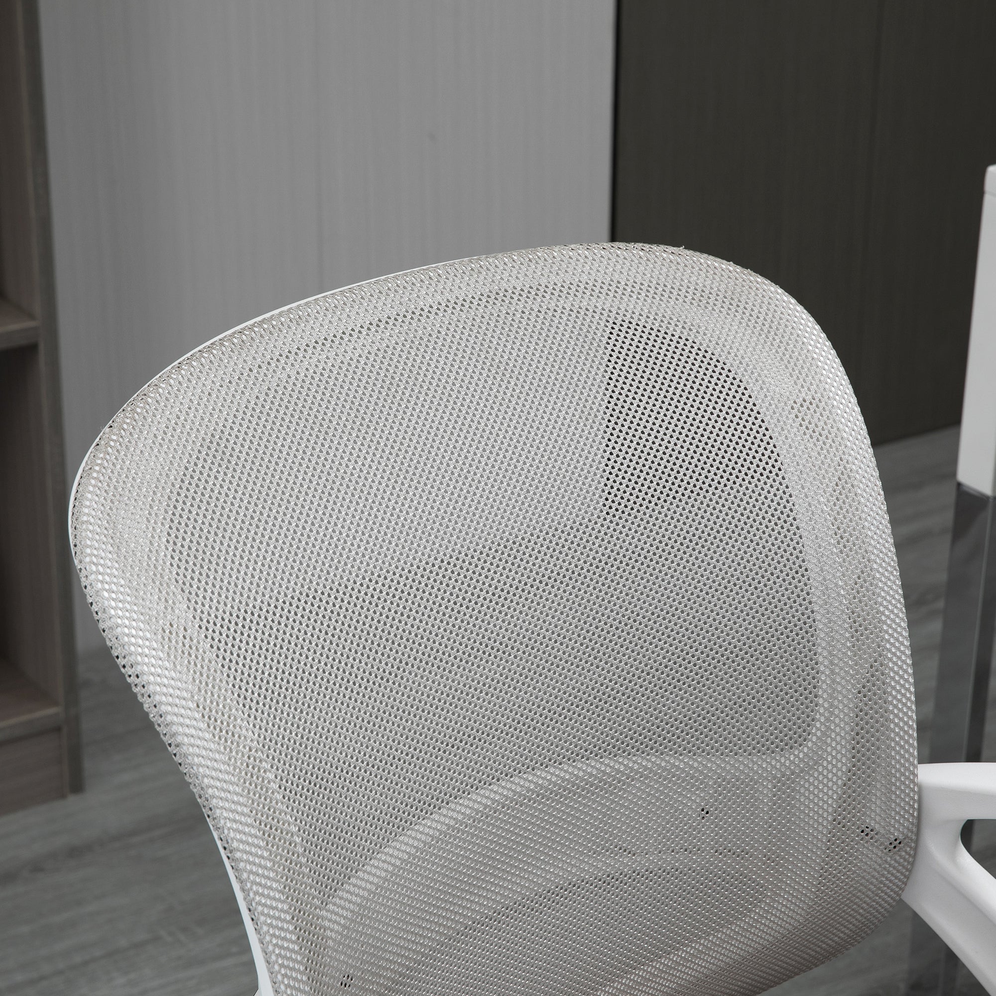 Ergonomic Mesh Office Chair, Swivel Mid Back Computer Desk Chair with  Lumbar Back Support, Adjustable Height, Rocking Function, Rolling Wheels, for Home Office Study, Gray