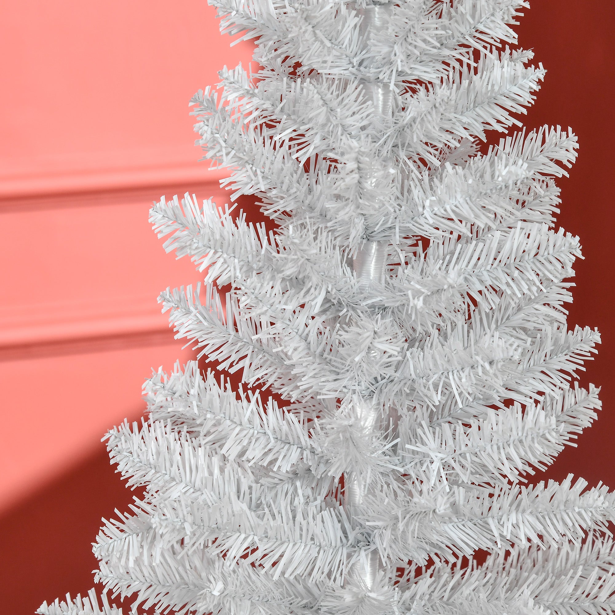 5' Artificial Pencil Christmas Tree Slim Xmas Tree with 294 Branch Tips and Plastic Stand White