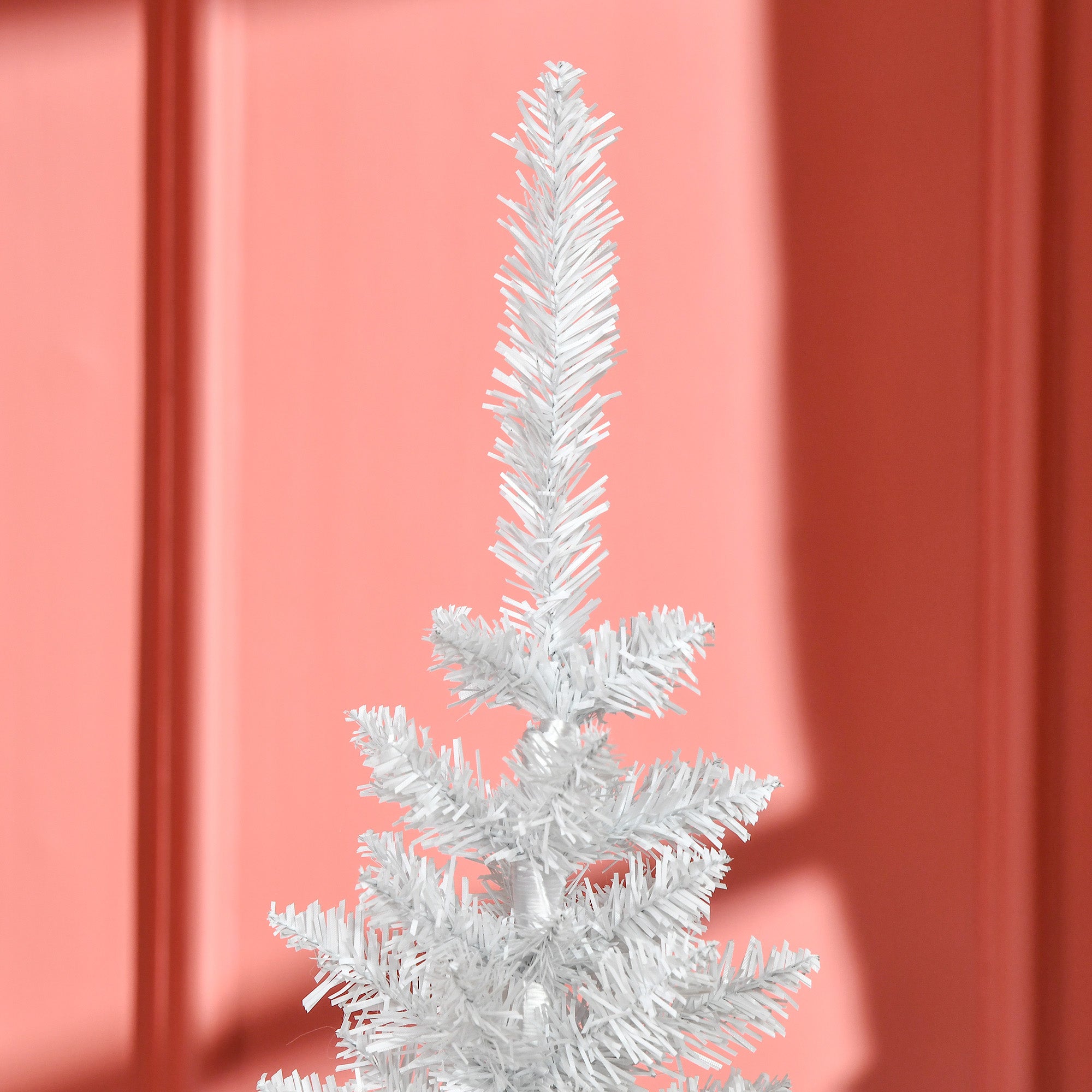 5' Artificial Pencil Christmas Tree Slim Xmas Tree with 294 Branch Tips and Plastic Stand White