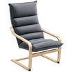 Birch Wood Fabric Modern Armchair, Accent Chair with Curved Leg and Arm, Leisure Lounge Chair for Living Room, Bedroom, Balcony, Office, Grey