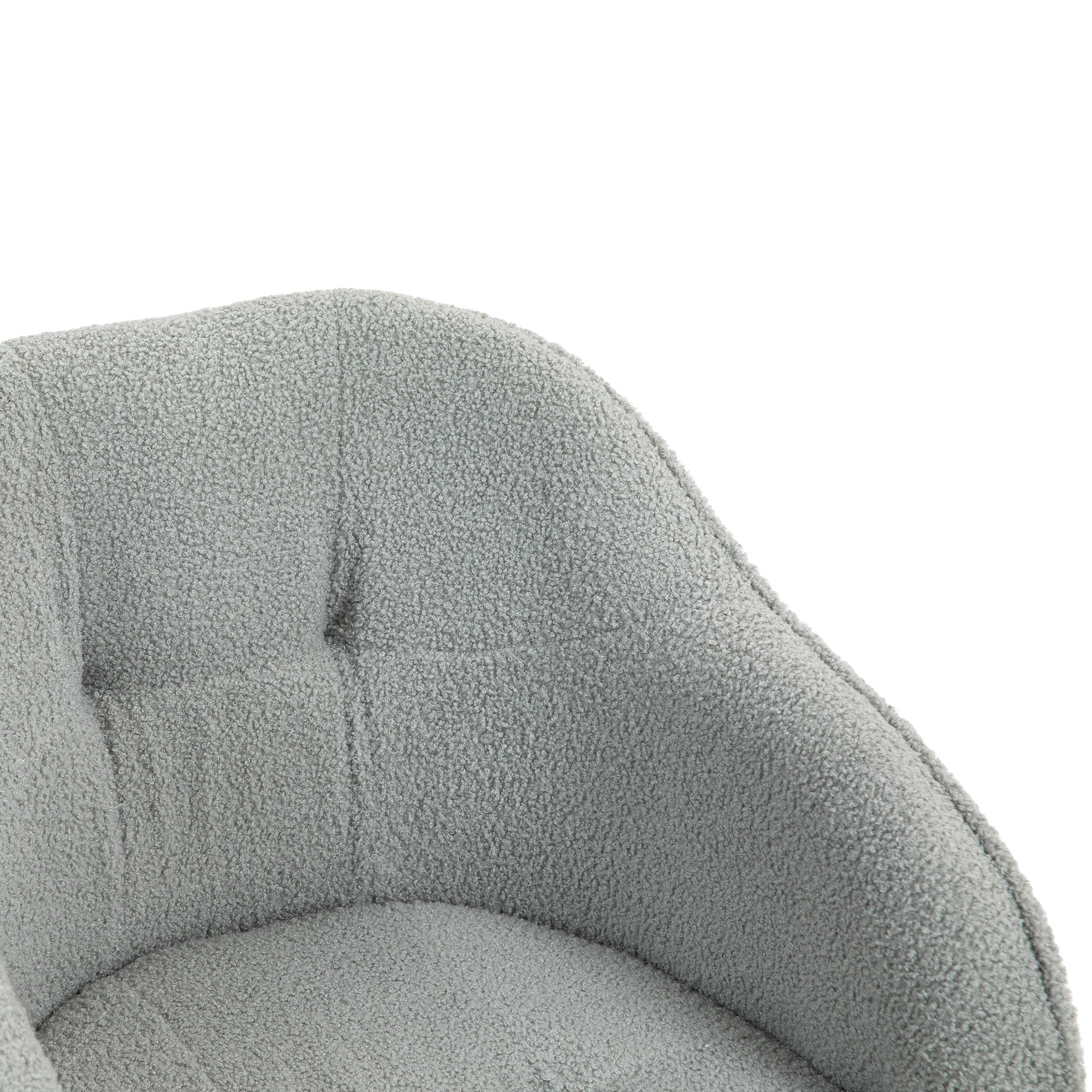 HOMCOM Computer Desk Chair, Fluffy Fabric Swivel Office Chair, Makeup Vanity Chair with Height Adjustable, Wheels, for Home Study Bedroom, Grey