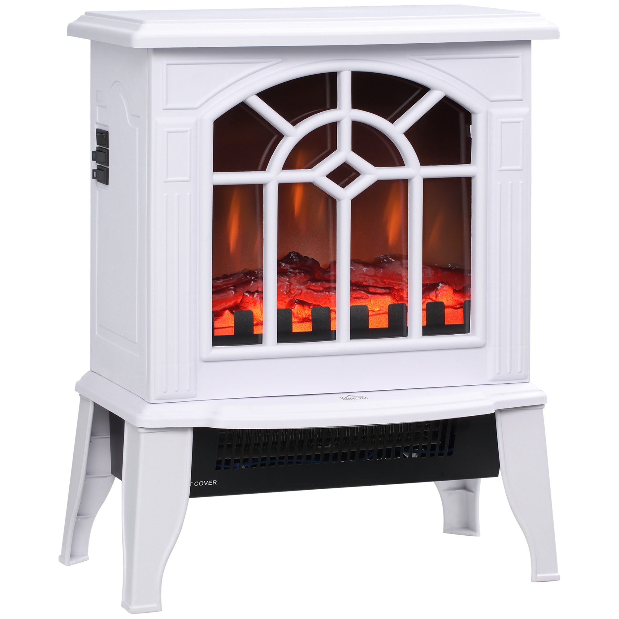 Electric Fireplace Heater, Freestanding Fireplace Stove with Realistic Flames Overheating Protection 750W/1500W