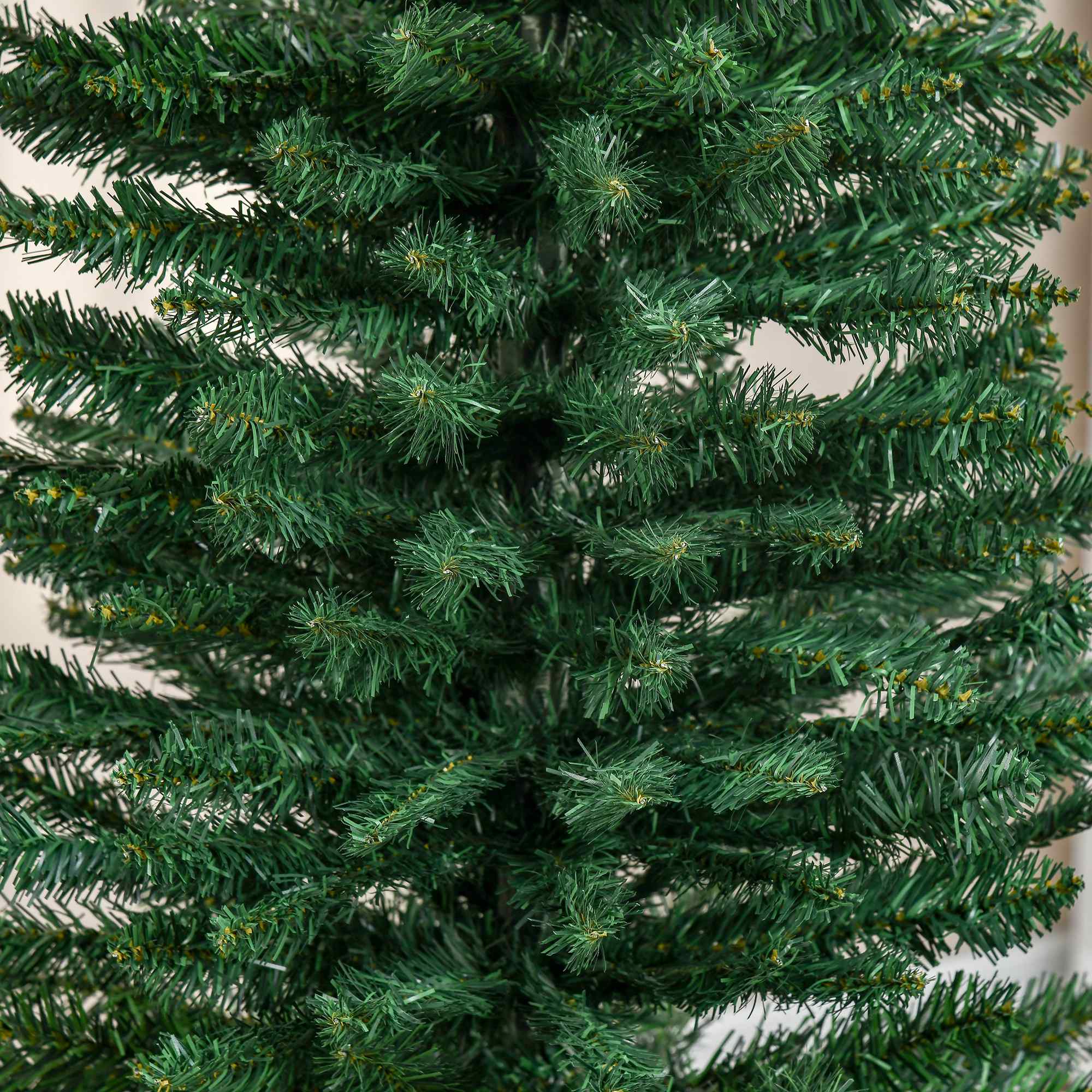 7' Artificial Pencil Christmas Tree Slim Xmas Tree with 499 Realistic Branch Tips and Stand Green