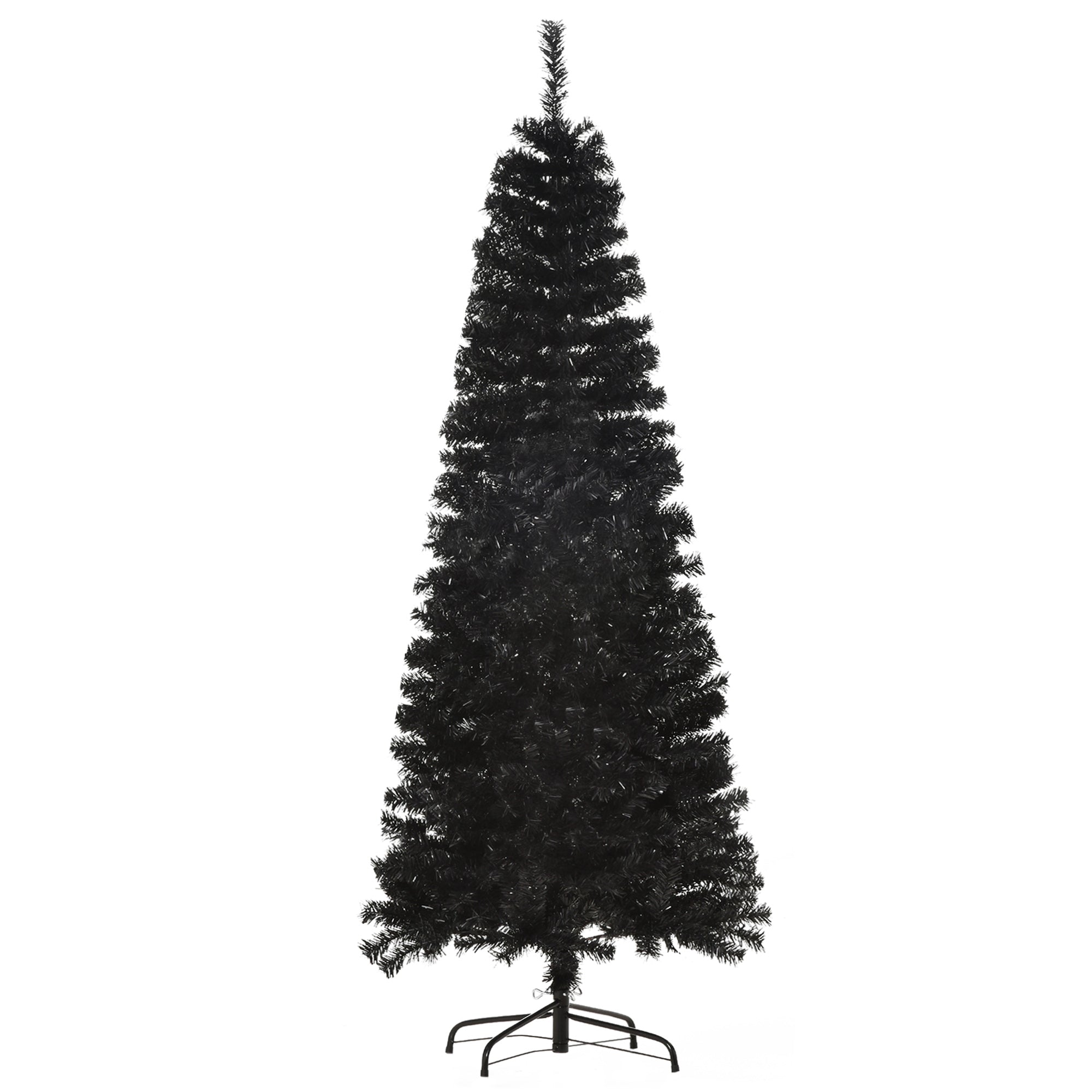 6 FT Artificial Christmas Tree with Stand Pencil Xmas Tree Holiday Home Indoor Decoration Black