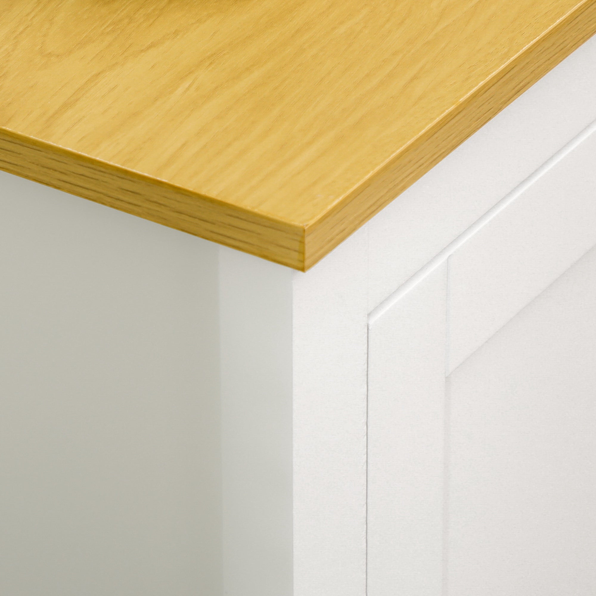HOMCOM Buffet Cabinet, Sideboard, Storage Cabinet with Doors, 2 Adjustable Shelves, White and Natural
