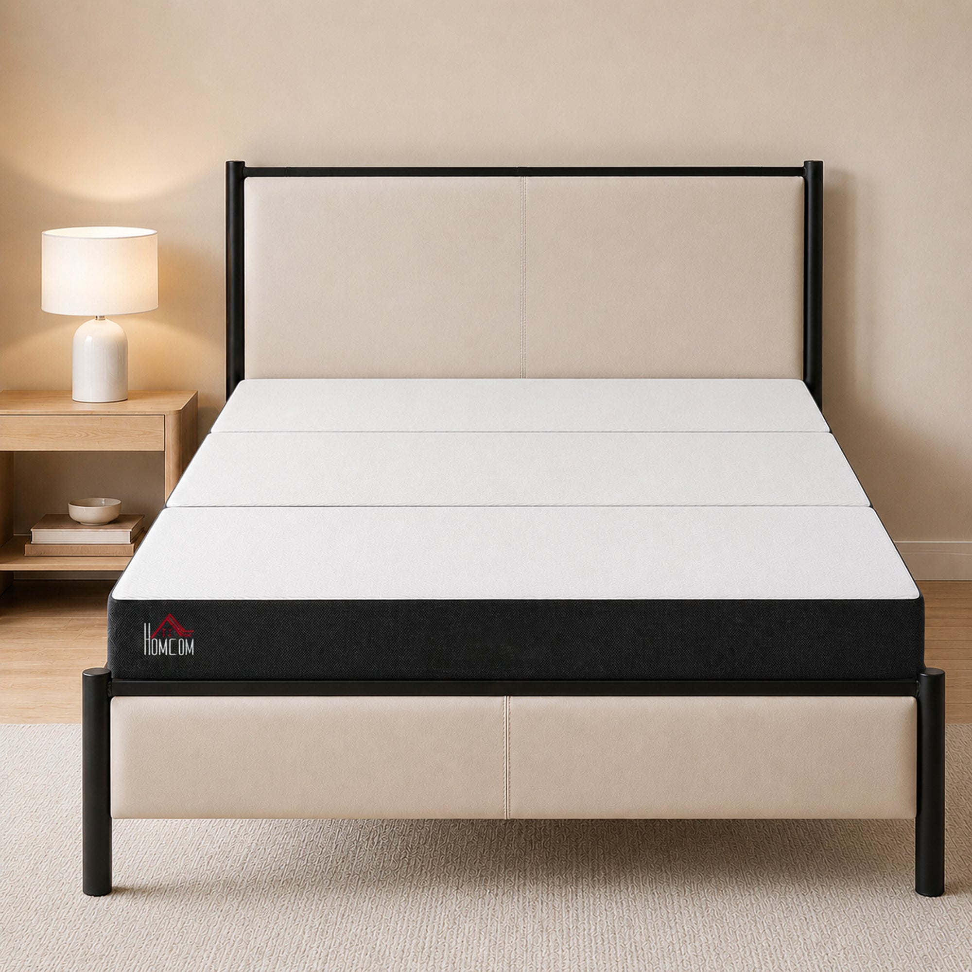 Trifold Mattress, 6 Inch Memory Foam Foldable Mattress, Queen Portable Folding Floor Bed with Washable Cover, Cooling Gel Topper for Guest, Camping, RV, Travel, Yoga, Made in USA 80" x 60" x 6"