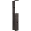 54" Tall Bathroom Storage Cabinet Freestanding Linen Tower with 2 Tier Shelf and Drawers Brown