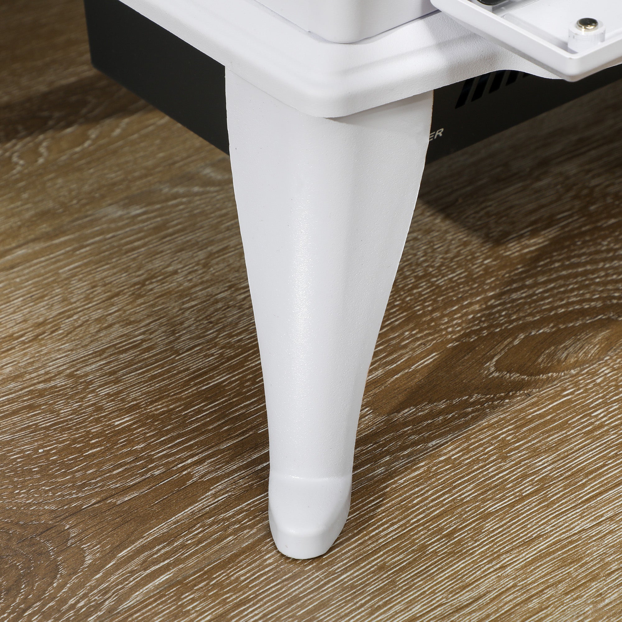 HOMCOM Electric Stove Heater with Realistic Flame Effect, 2000W Portable Indoor Freestanding Electric Fireplace with Adjustable Thermostat, White