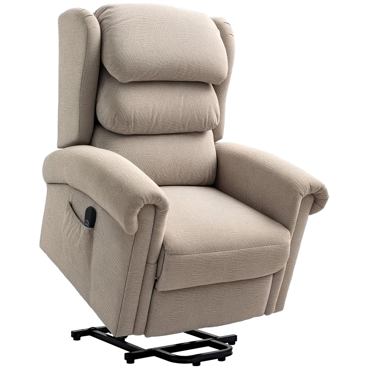 Riser Recliner Chair for Elderly, Velvet Electric Power Lift Chair with Layered Padded Backrest, Spring Cushion, Wide Seat, USB Port, Remote, Side Pockets, Lift Armchair for Living Room, Khaki