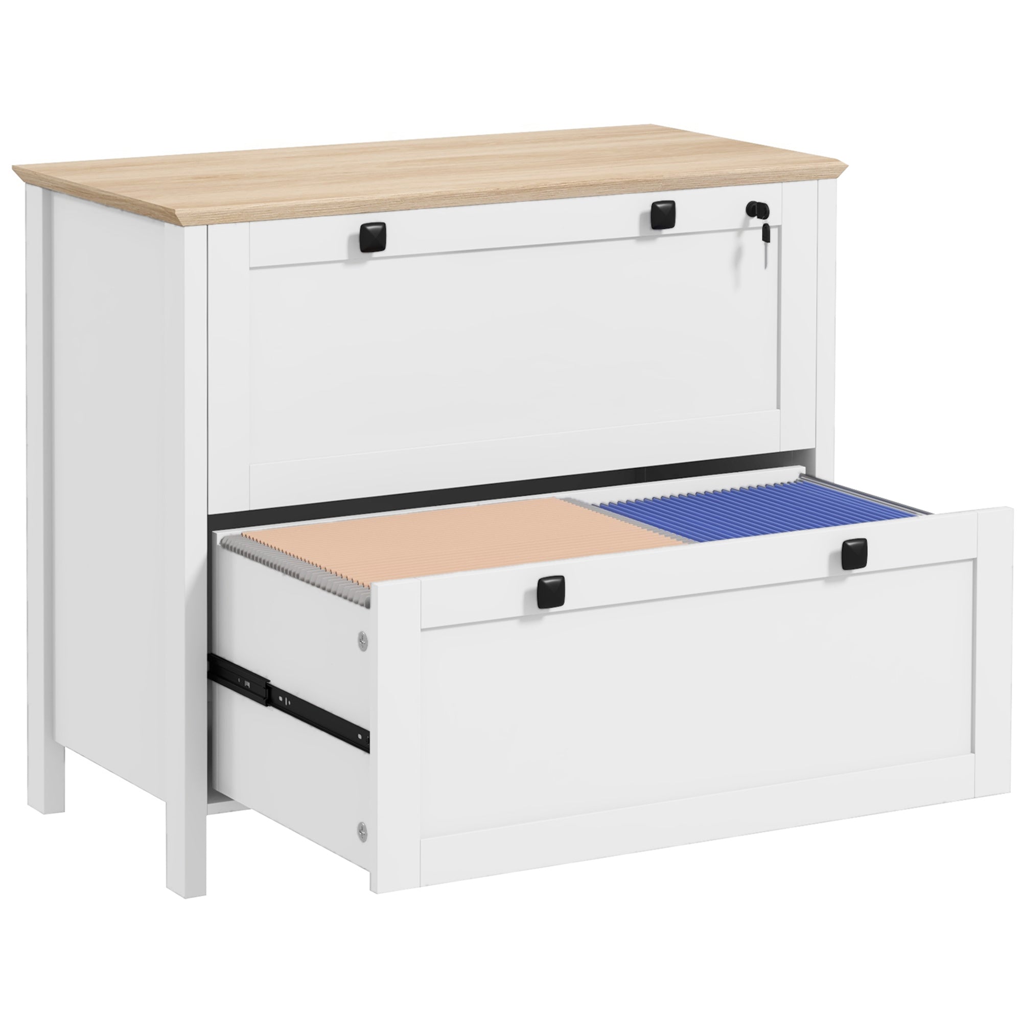 2 Drawer Filing Cabinet with Adjustable Hanging Bar
