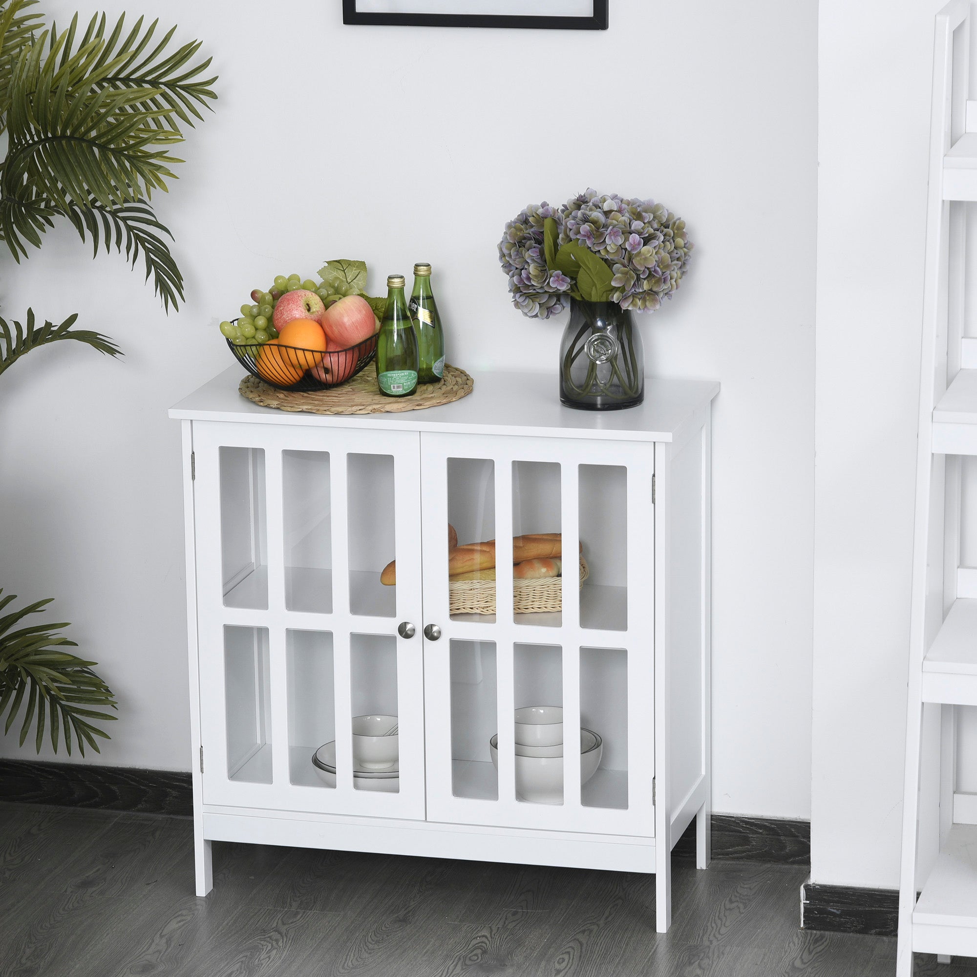 kleankin Sideboard Buffet Cabinet with Storage, Kitchen Storage Cabinet with Doors and Shelves, White