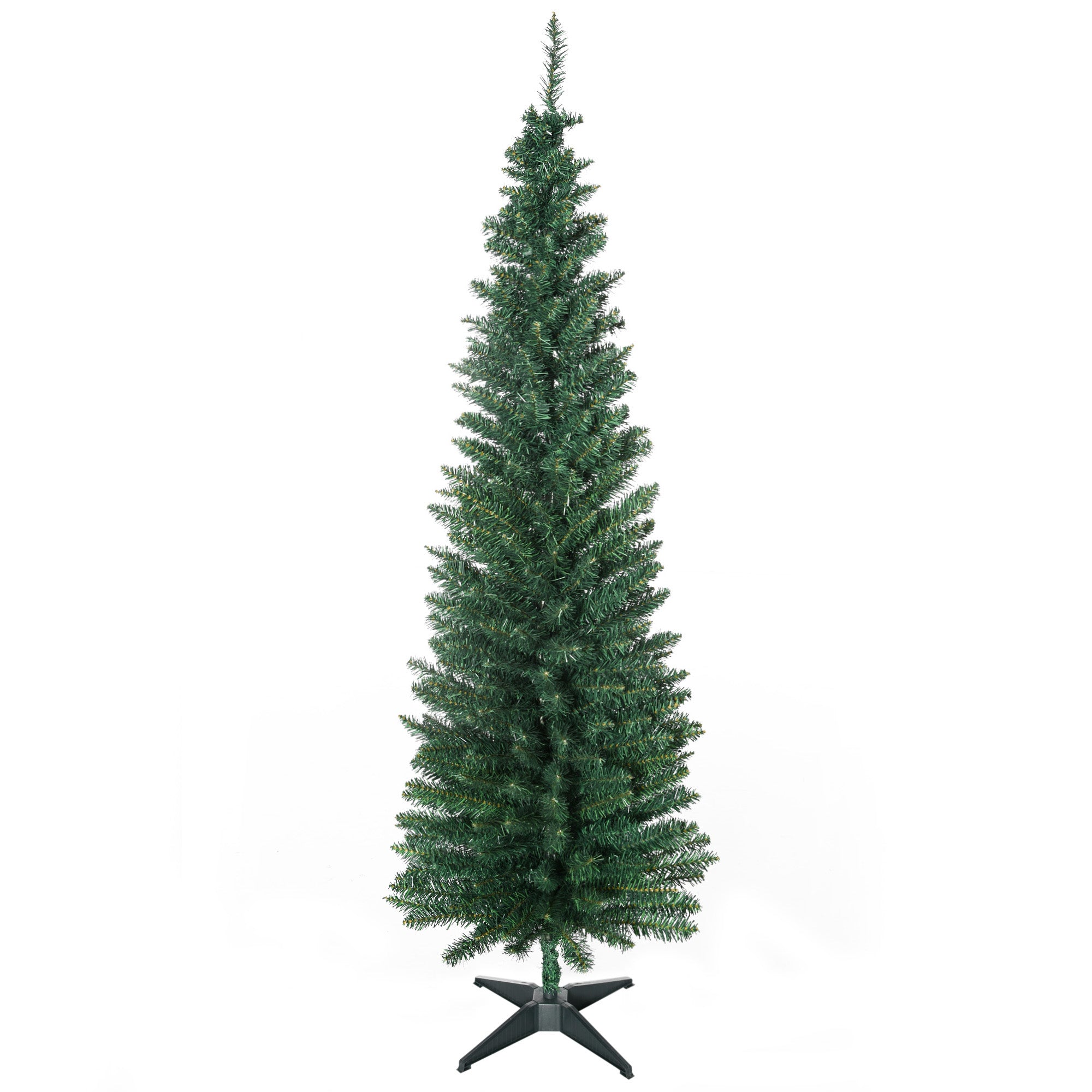 6' Artificial Pencil Christmas Tree Slim Xmas Tree with 390 Realistic Branch Tips and Stand Green