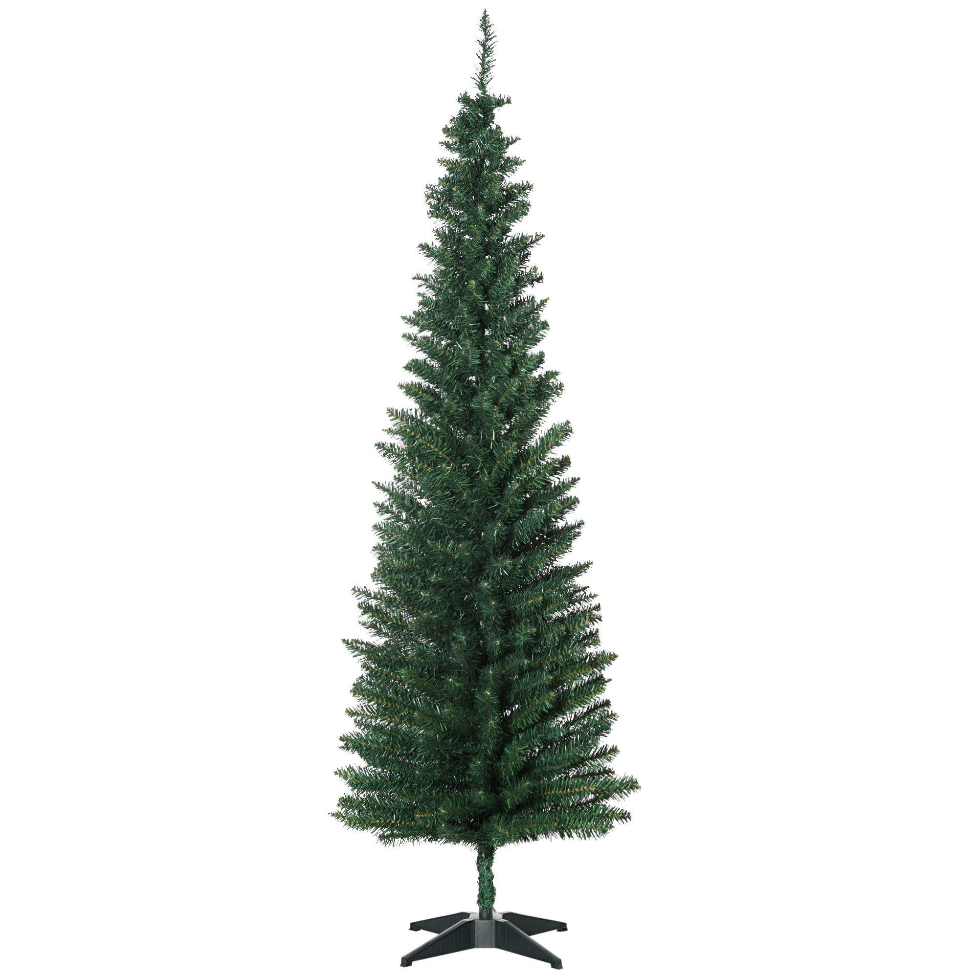 6' Artificial Pencil Christmas Tree Slim Xmas Tree with 390 Realistic Branch Tips and Stand Green