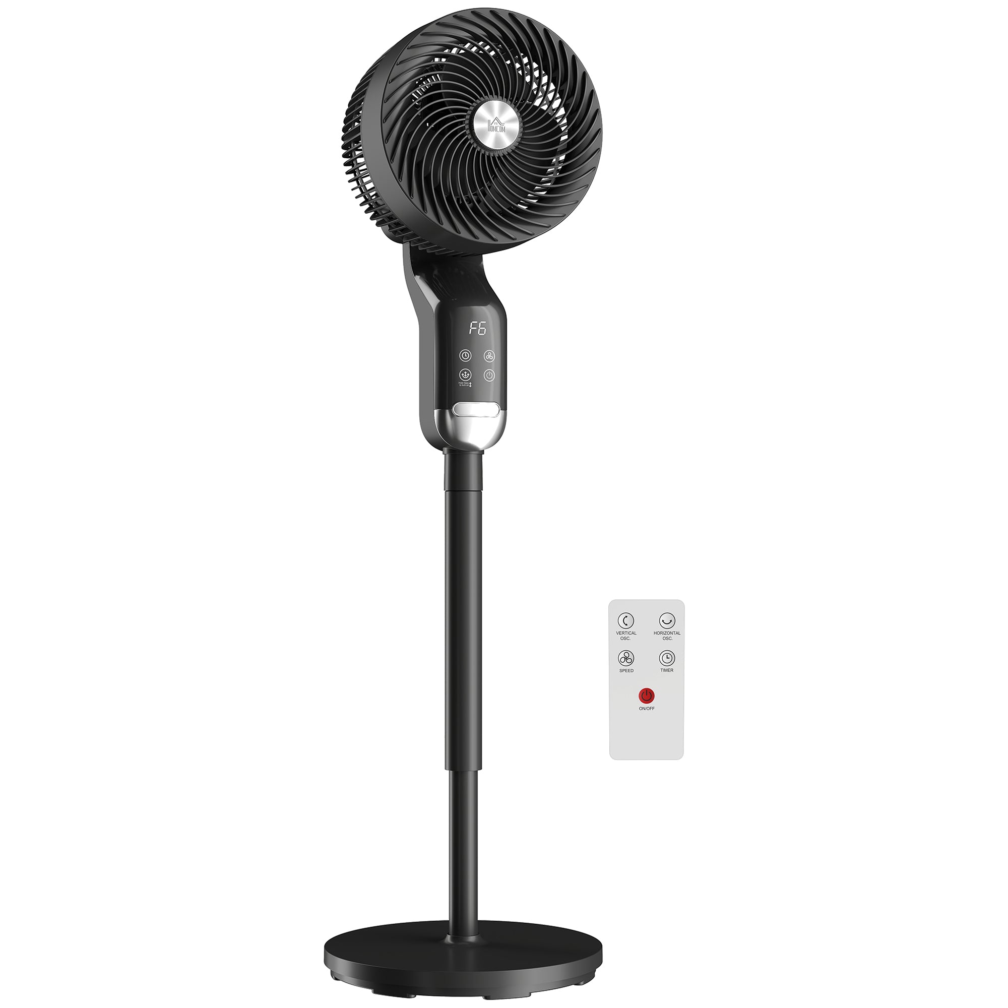 20 dB Silent Standing Fan for Bedroom, 41" Pedestal Fan with Remote, 85° Oscillating, 8 Speeds, Adjustable Height, 12H Timer, Aroma Diffuser, LED Display, Black