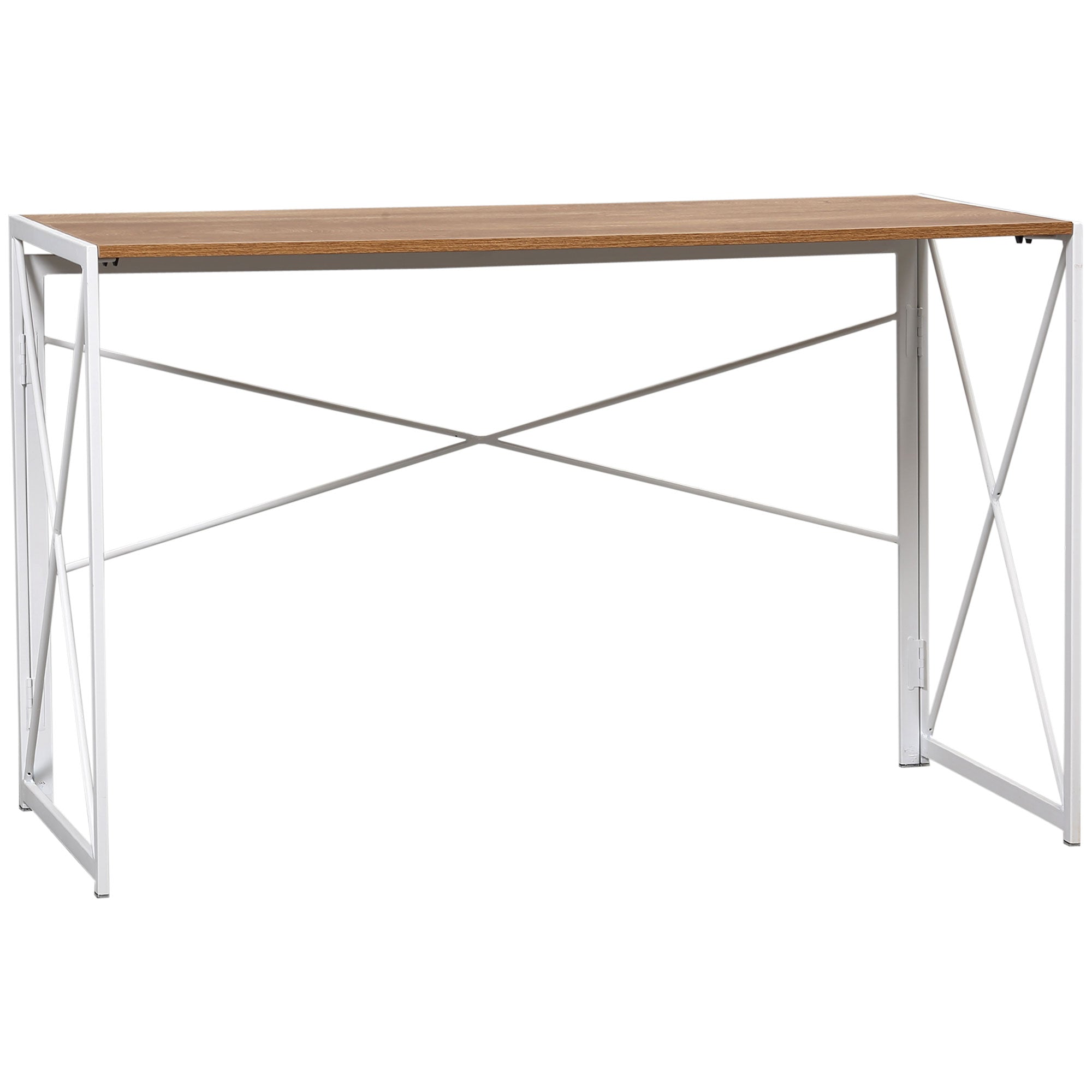 Folding Computer Desk 47.25"W Home Office Writing Desk with Metal Frame Natural