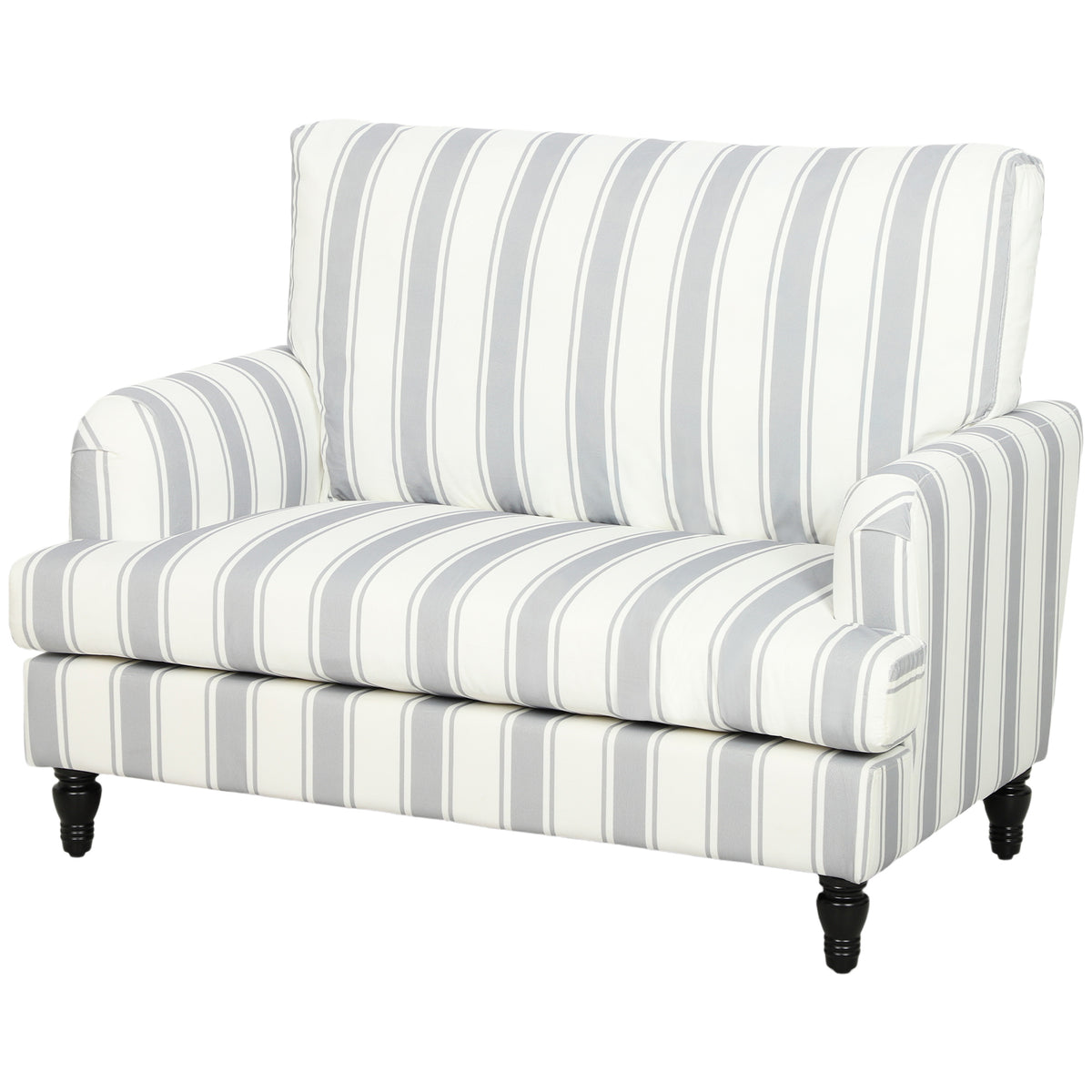Modern Accent Chair, Velvet Single Sofa Armchair with Stripes, Turned Legs and Wide Seat, Upholstered Snuggle Chair for Living Room, Bedroom, Grey