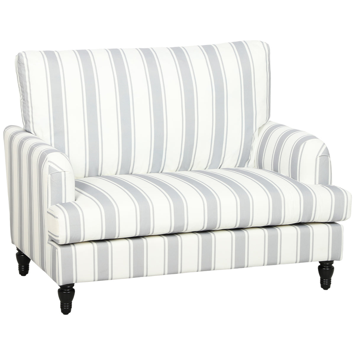 Modern Accent Chair, Velvet Single Sofa Armchair with Stripes, Turned Legs and Wide Seat, Upholstered Snuggle Chair for Living Room, Bedroom, Grey