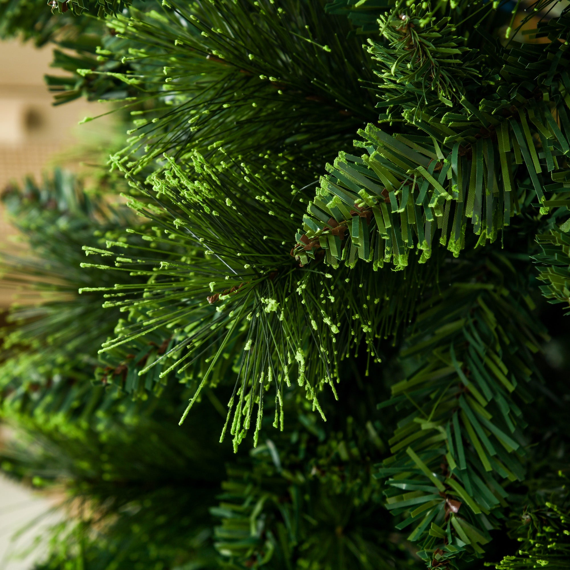 9ft Tall Pencil Artificial Christmas Tree Holiday Décor with 1298 Branches, Auto Open, Steel Base, Pine Needles, Green