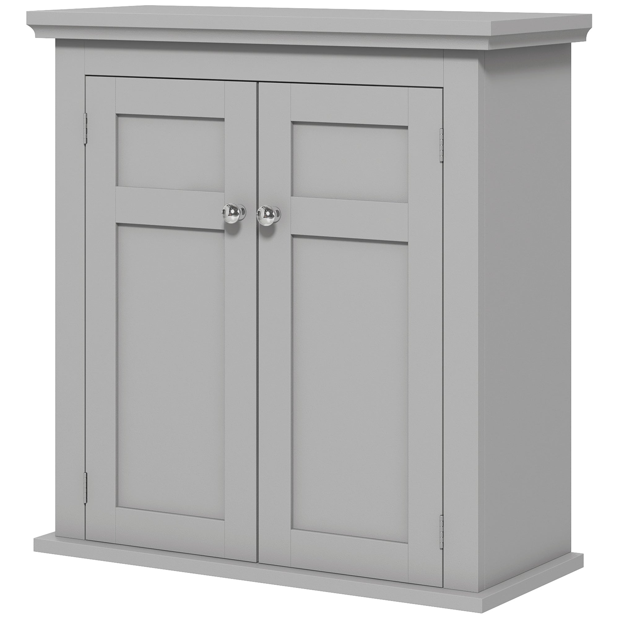 kleankin Bathroom Wall Cabinet, Medicine Cabinet, Over Toilet Storage Cabinet with Adjustable Shelves for Kitchen, Entryway, Grey