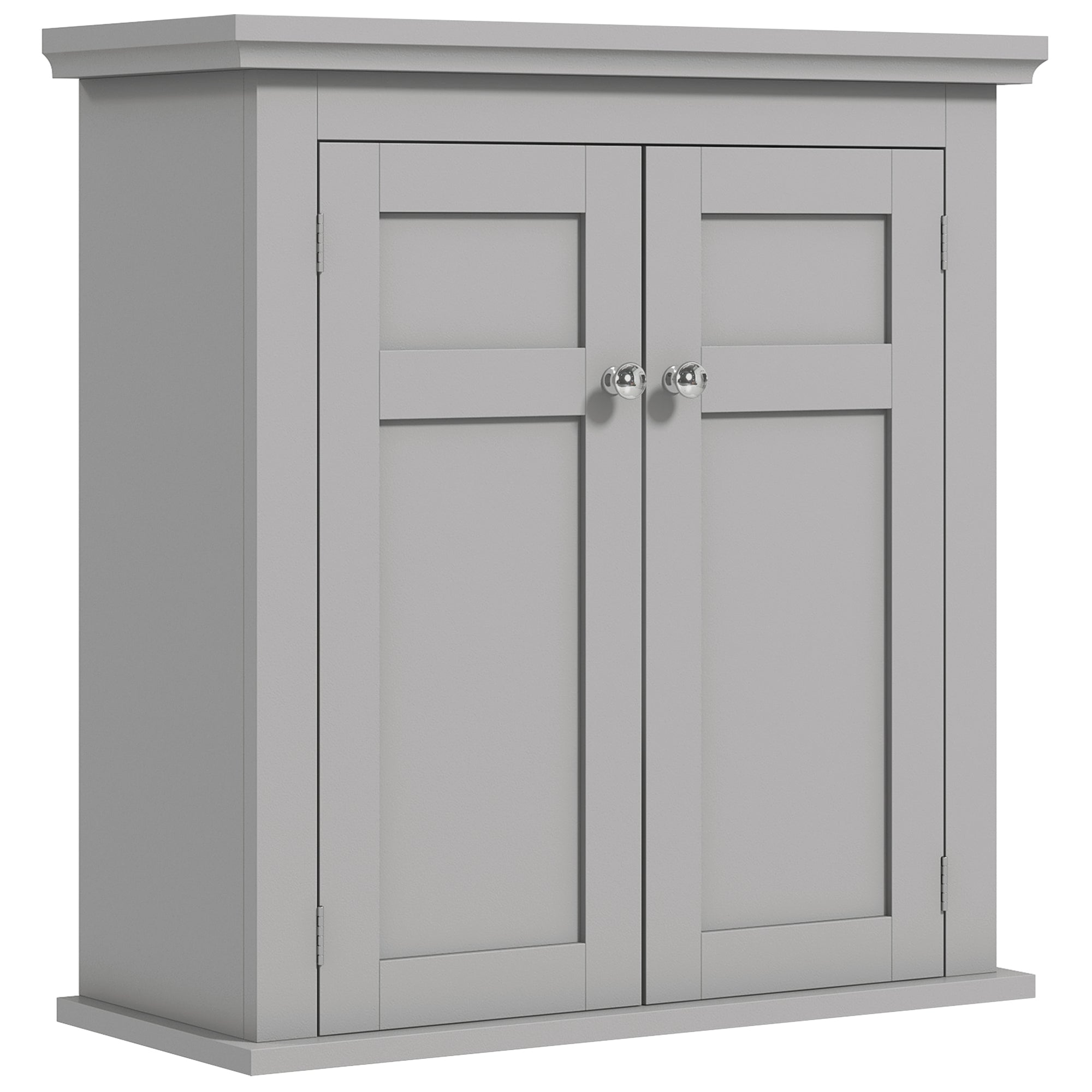 kleankin Bathroom Wall Cabinet, Medicine Cabinet, Over Toilet Storage Cabinet with Adjustable Shelves for Kitchen, Entryway, Grey