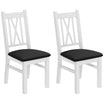 HOMCOM Dining Chairs Set of 2, Farmhouse Kitchen Chairs with PU Leather Cushion, Cross Back and Pine Wood Structure for Living Room and Dining Room, White