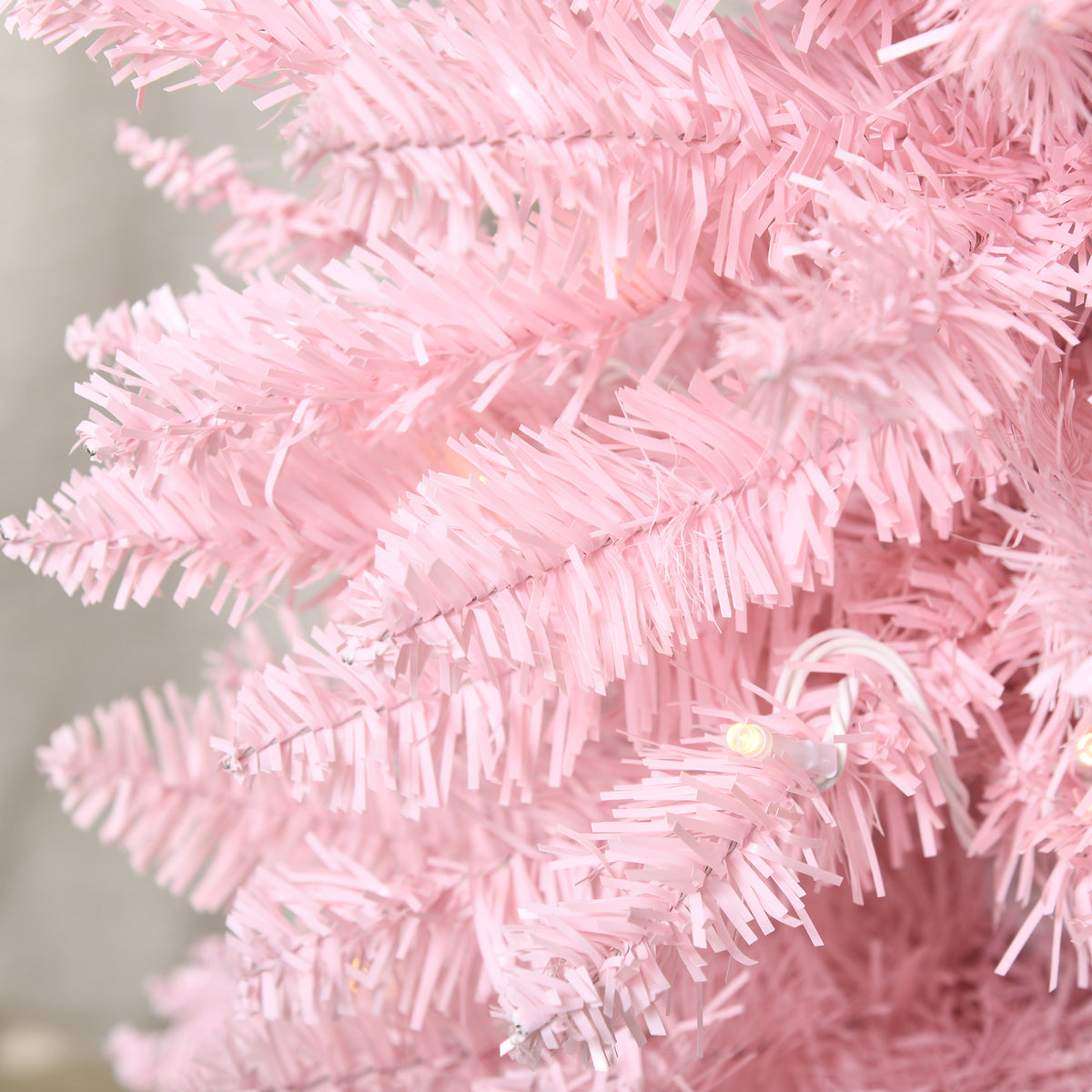 5 ft Pre-Lit Slim Pencil Artificial Christmas Tree with 294 Tips, 110 Warm White LED Lights, Pink