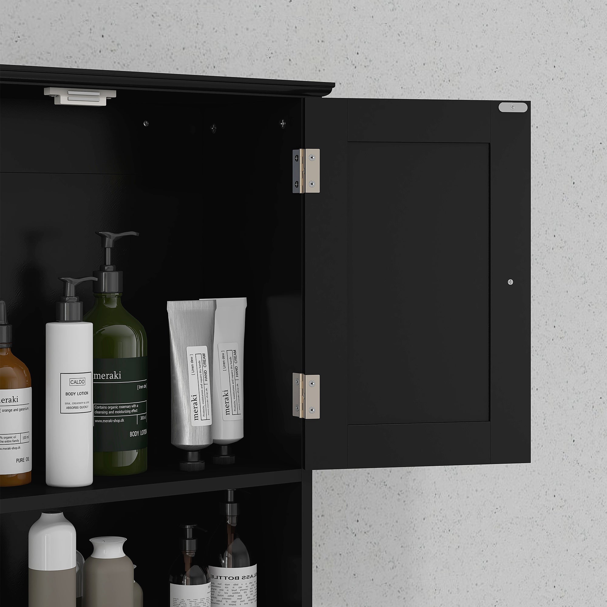kleankin Bathroom Wall Cabinet, Medicine Cabinet, Over Toilet Storage Cabinet with Shelf and Drawers for Hallway, Living Room, Black