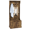4-In-1 Hall Tree with Bench, 28" Coat Rack with Flip Top Storage Box, 4 Hooks and Top Shelf for Entryway, Hallway, Living Room, Rustic Brown