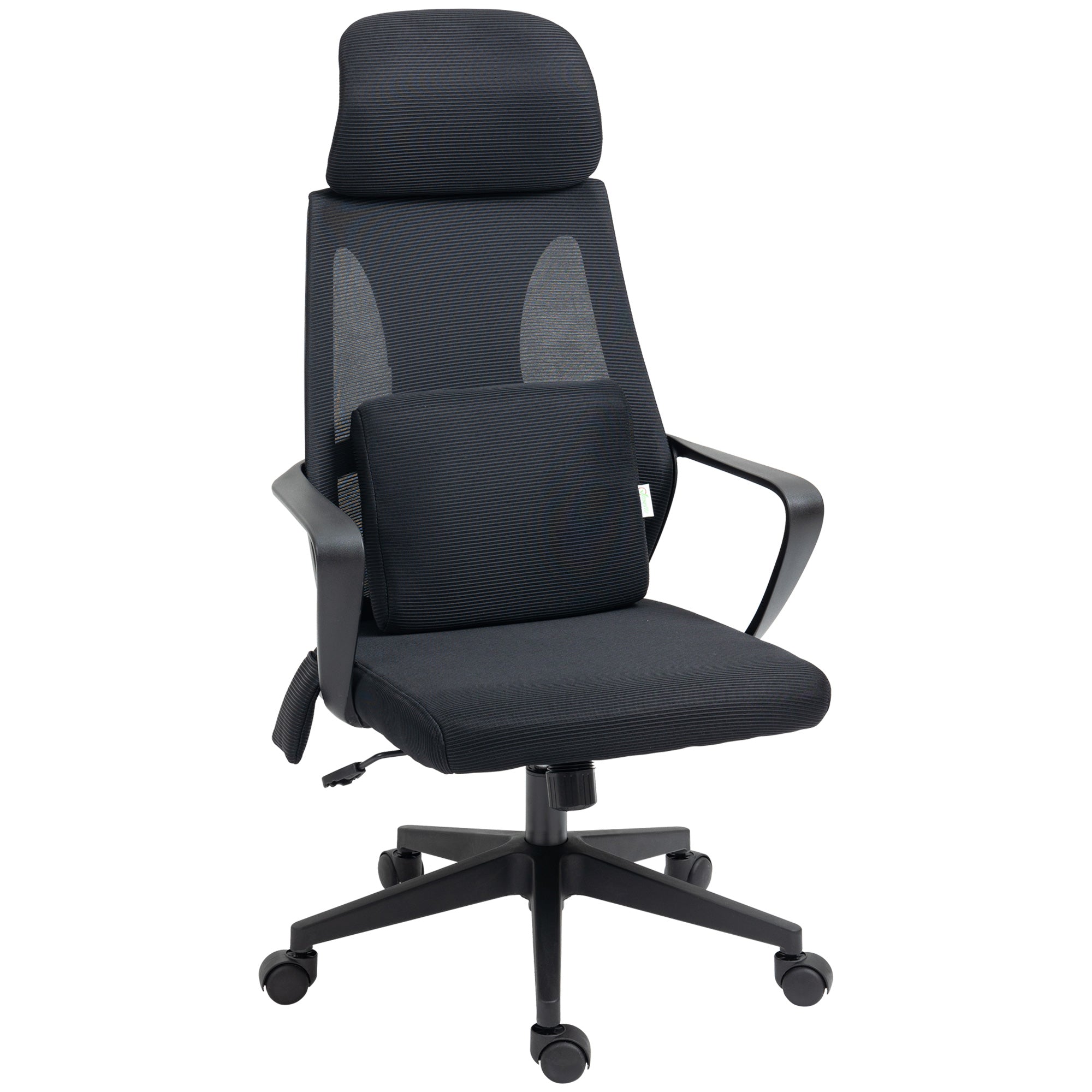 Vinsetto Office Chair High Back, Ergonomic Mesh Computer Chair Executive Task Chair with Massage Lumbar Support & Headrest Rocking Function for Adults, Black