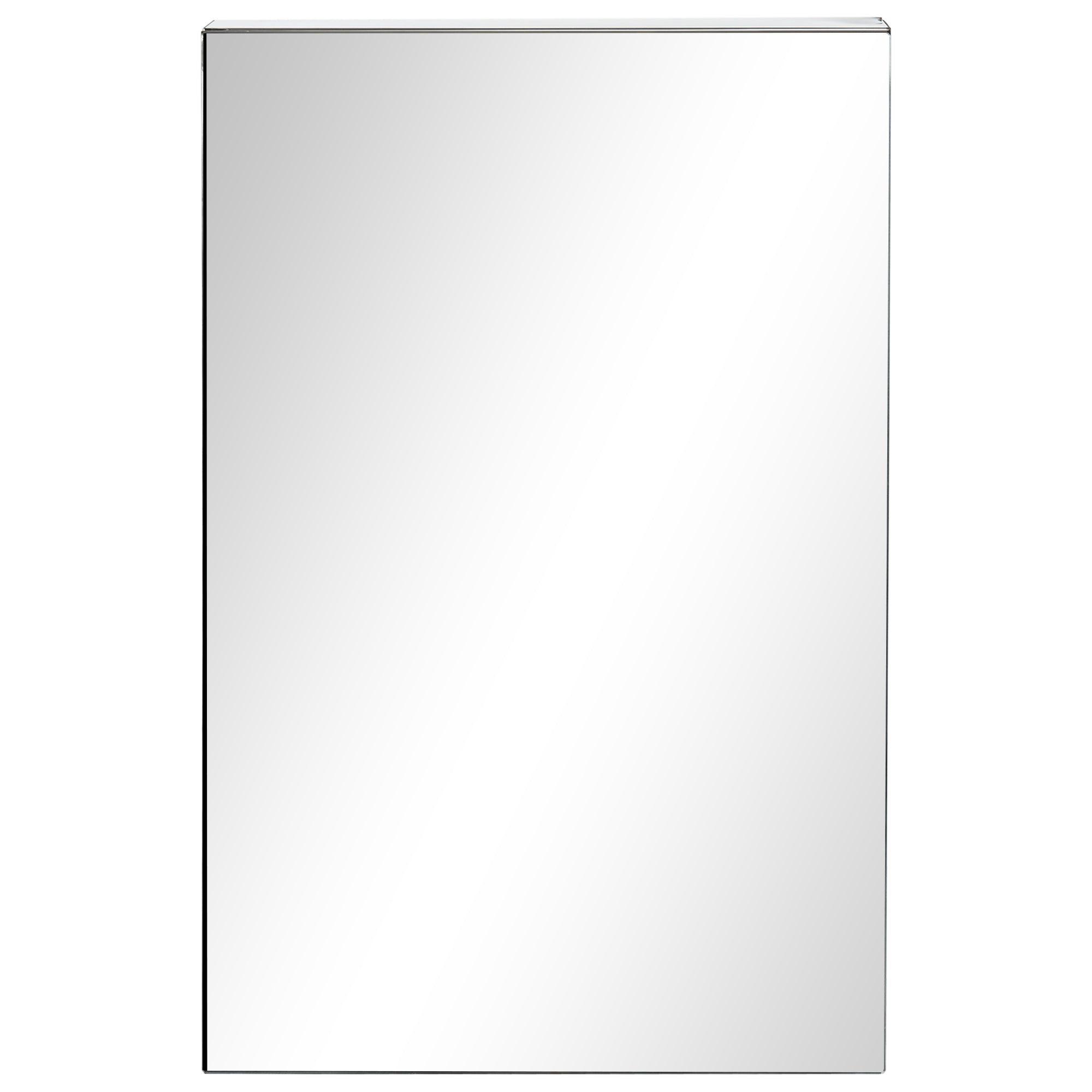 kleankin Bathroom Mirror Cabinet, 15" x 24" Metal Medicine Cabinet, Wall-Mounted Bathroom Cabinet with Hinged Door and Storage Shelves for Laundry Room, Silver