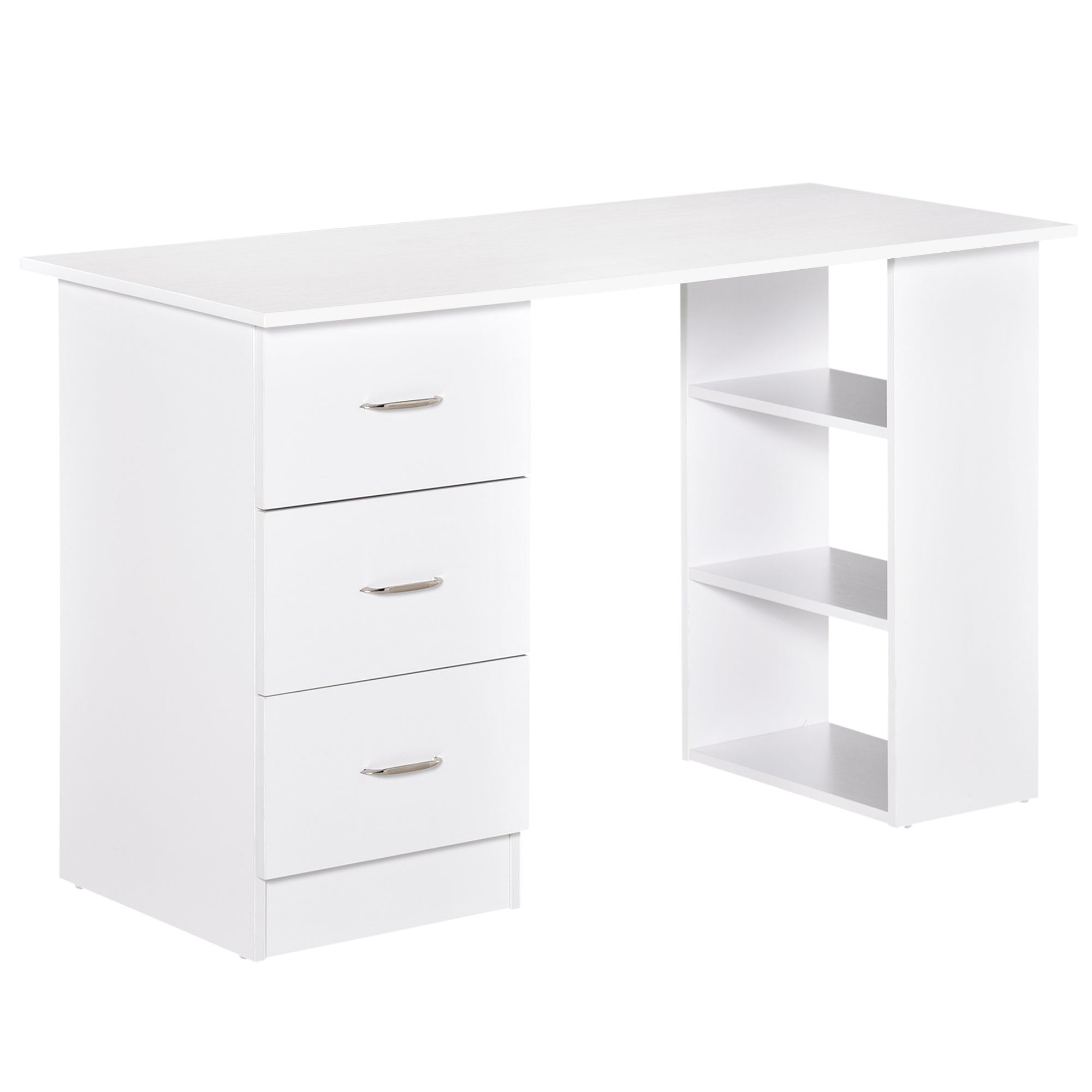 47" Modern Home Office Computer Desk Bookcase Combo with 3 Drawers
