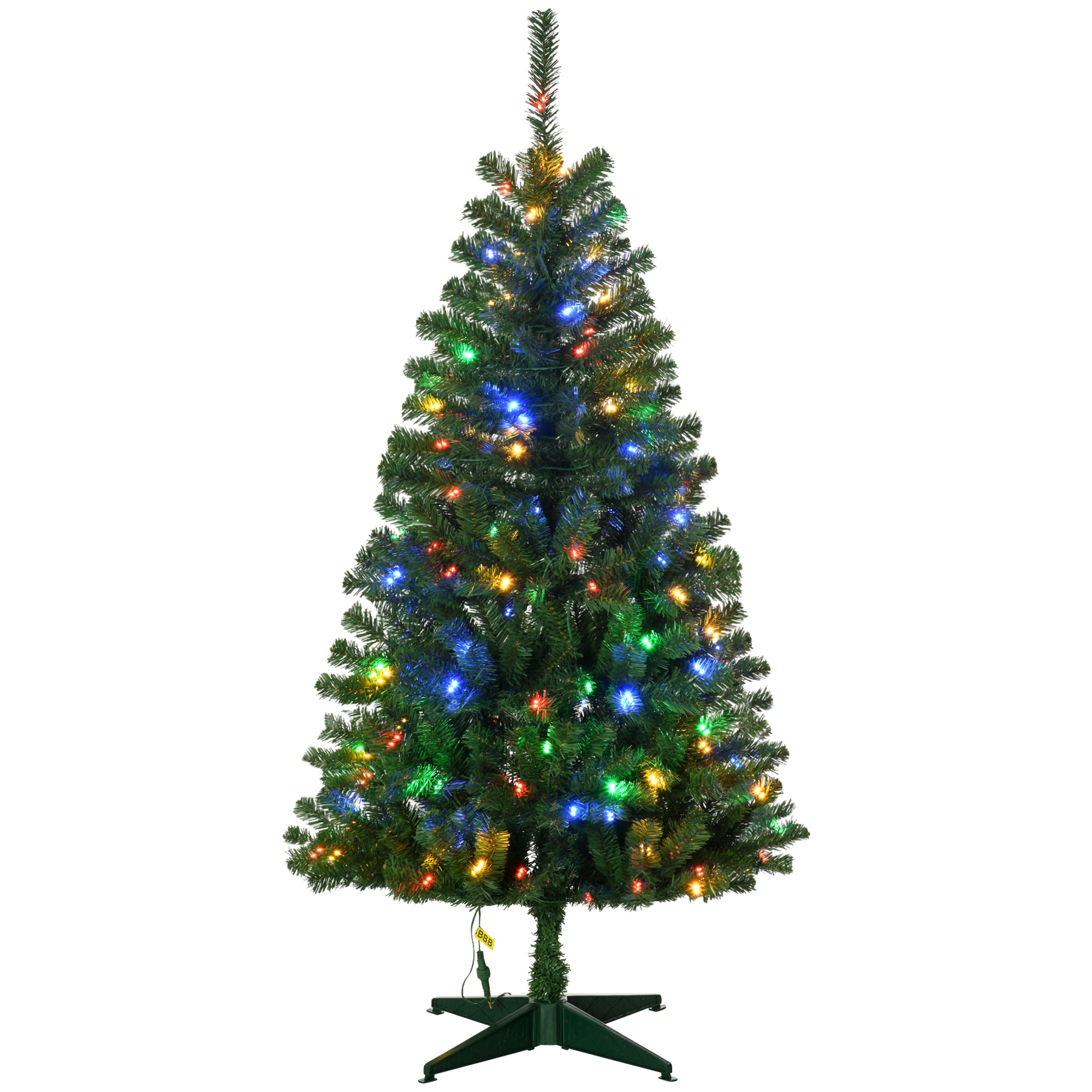 5' Artificial Prelit Christmas Trees with Warm White or Colorful LED Lights, Auto Open