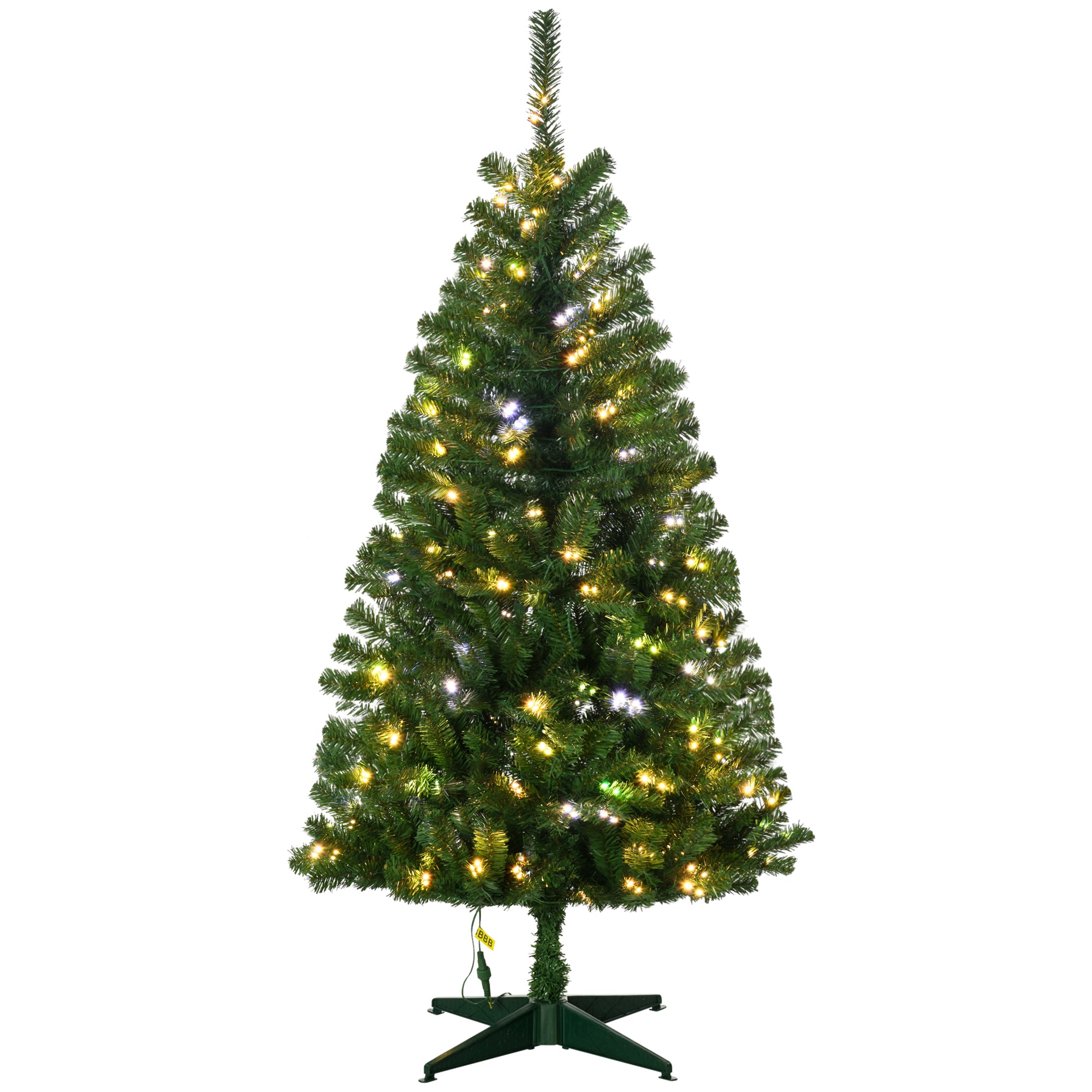 5' Artificial Prelit Christmas Trees with Warm White or Colorful LED Lights, Auto Open