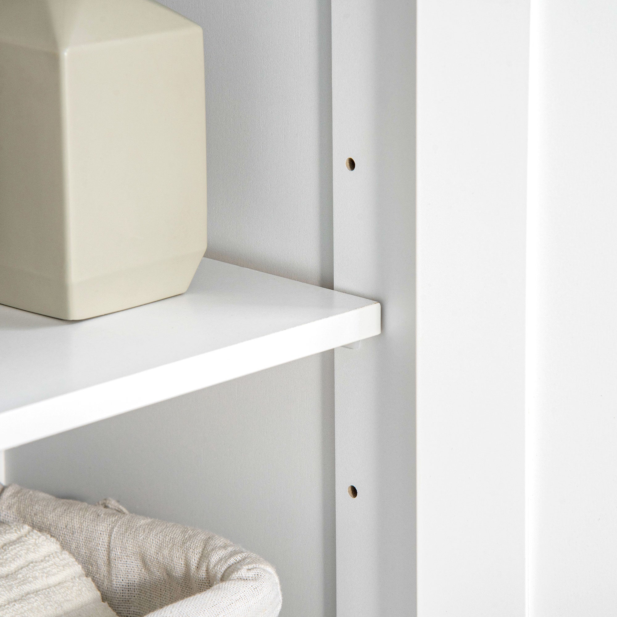 kleankin Freestanding Bathroom Storage Cabinet, Floor Cupboard with 2 Drawers, Adjustable Shelf, for Bathroom, Living Room or Entryway, White