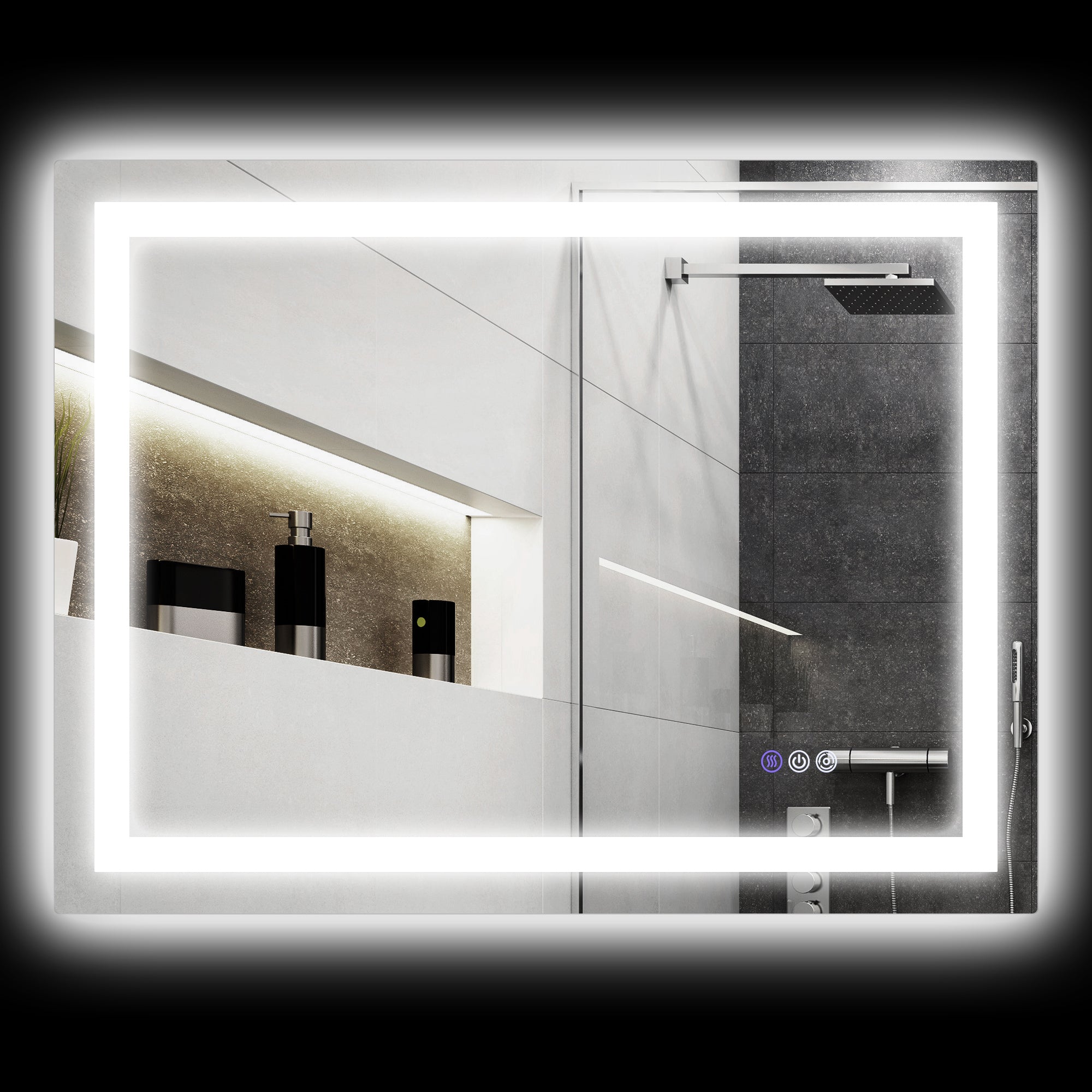 35x28 Dimmable LED Bathroom Mirror Infinite Color Temp BackFront Lit