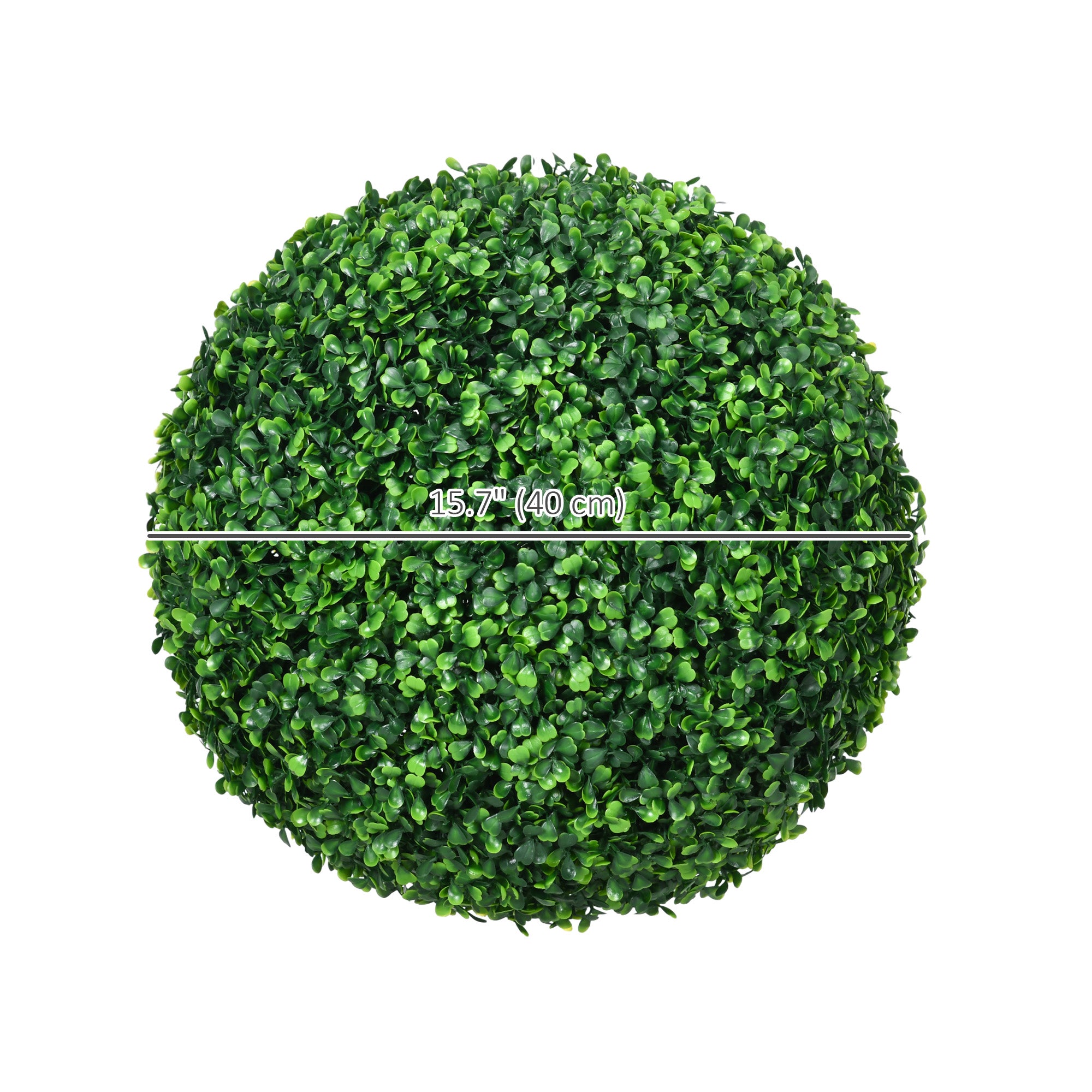 Artificial Boxwood Topiary Ball Set of 2 15.7 Inch Faux Plant, UV-Protected Anti-Fading Fake Plants for Home Indoor Outdoor Porch, Green