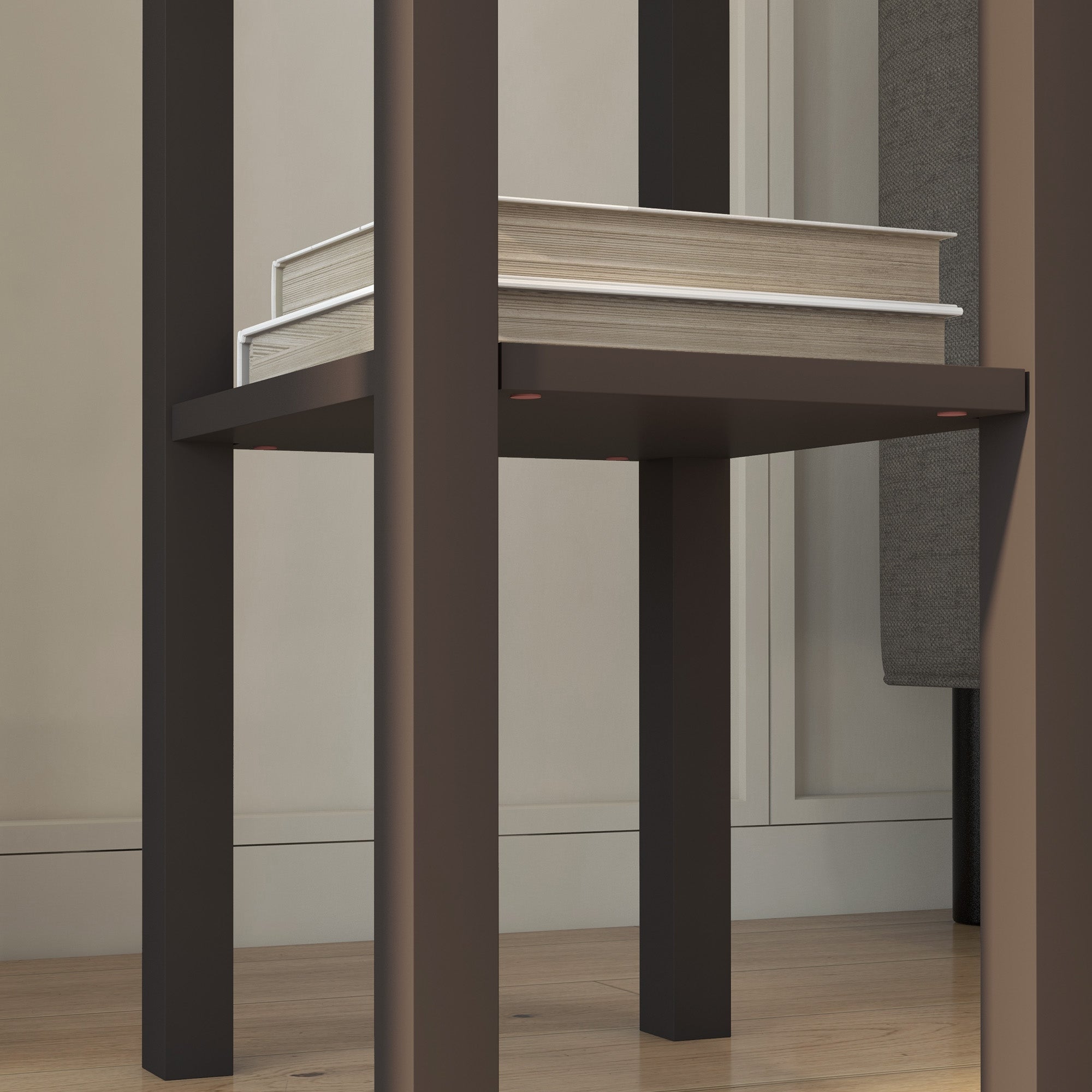 2 Tier Side Table with Drawer and Shelf End Table for Living Room