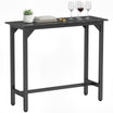 Rectangular Bar Table, Marble Effect Pub Coffee Table with Adjustable Footpads, Metal Frame, for Small Space, Breakfast Dining, Kitchen, Living Room, Industrial, Black Marble Effect